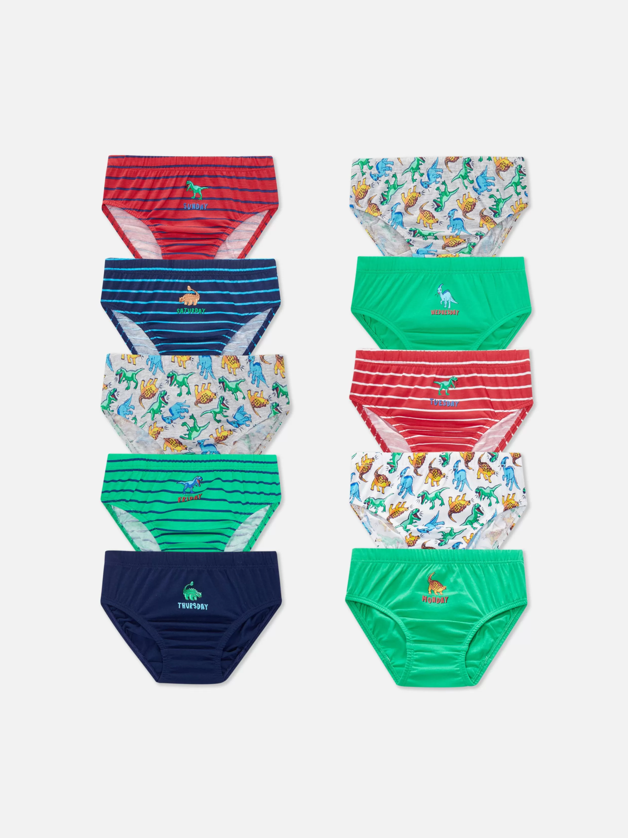 Clearance 10-Pack Dinosaur Graphic Briefs Kids/BOY Underwear