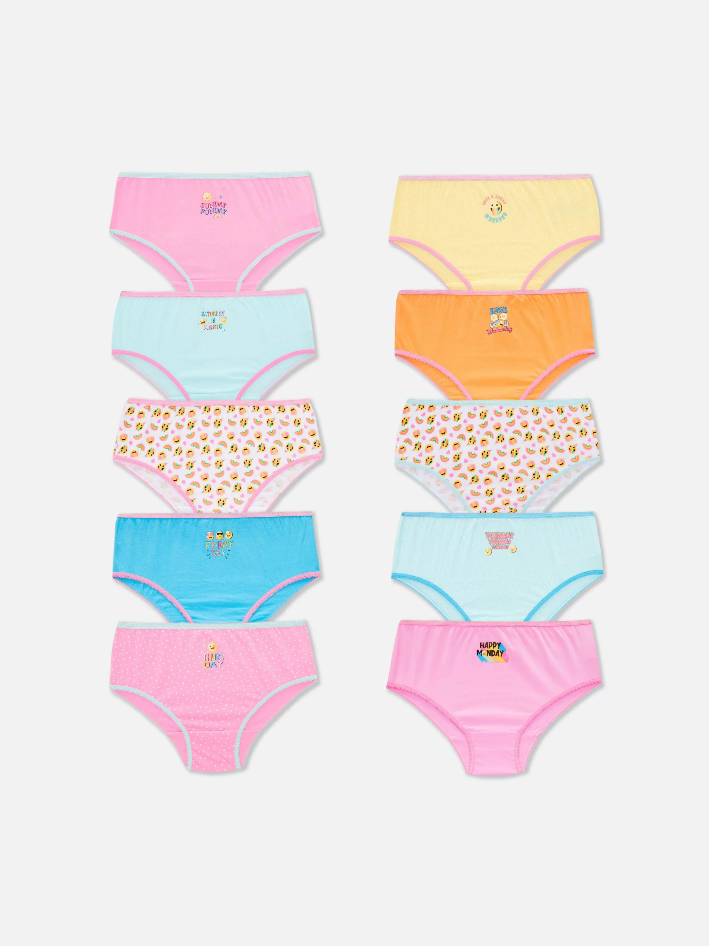 Clearance 10-Pack Emoji Print Briefs Kids Underwear