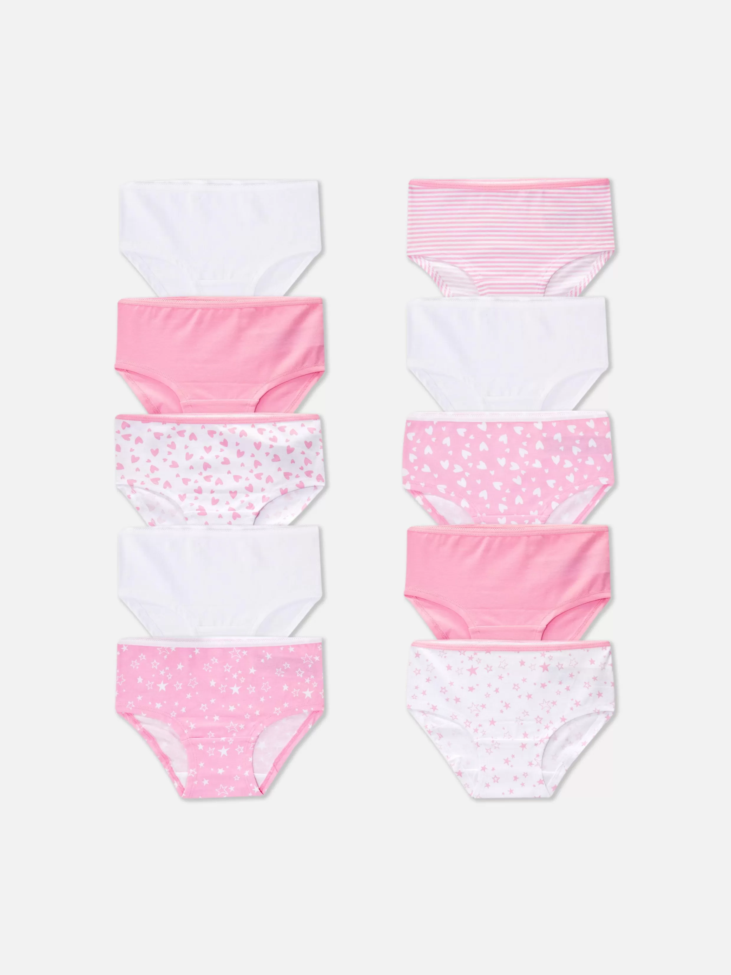 Cheap 10-Pack Hearts And Stars Briefs Kids Underwear