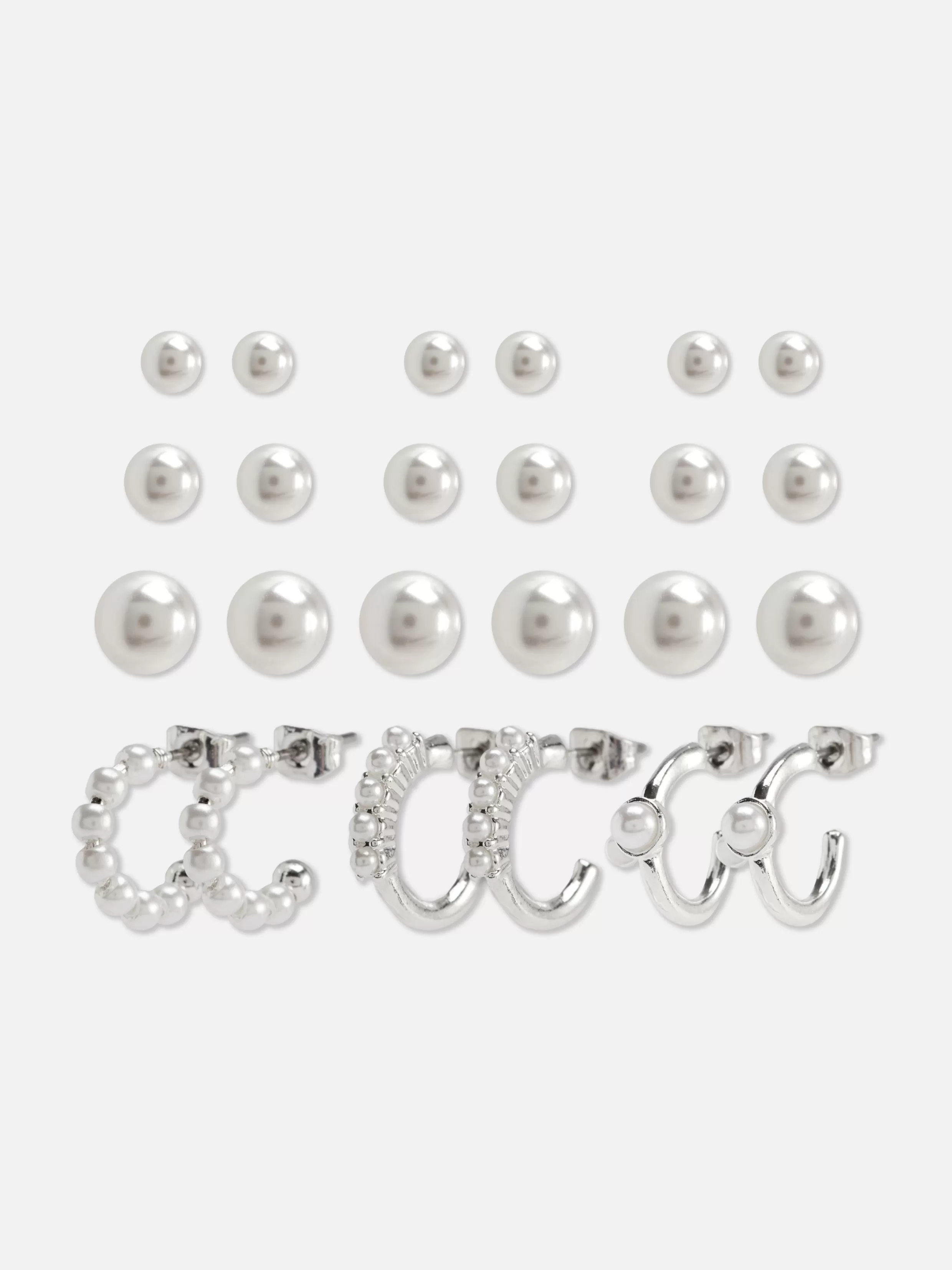 Best Sale 12-Pack Faux Pearl Stud Earrings Women Jewelry