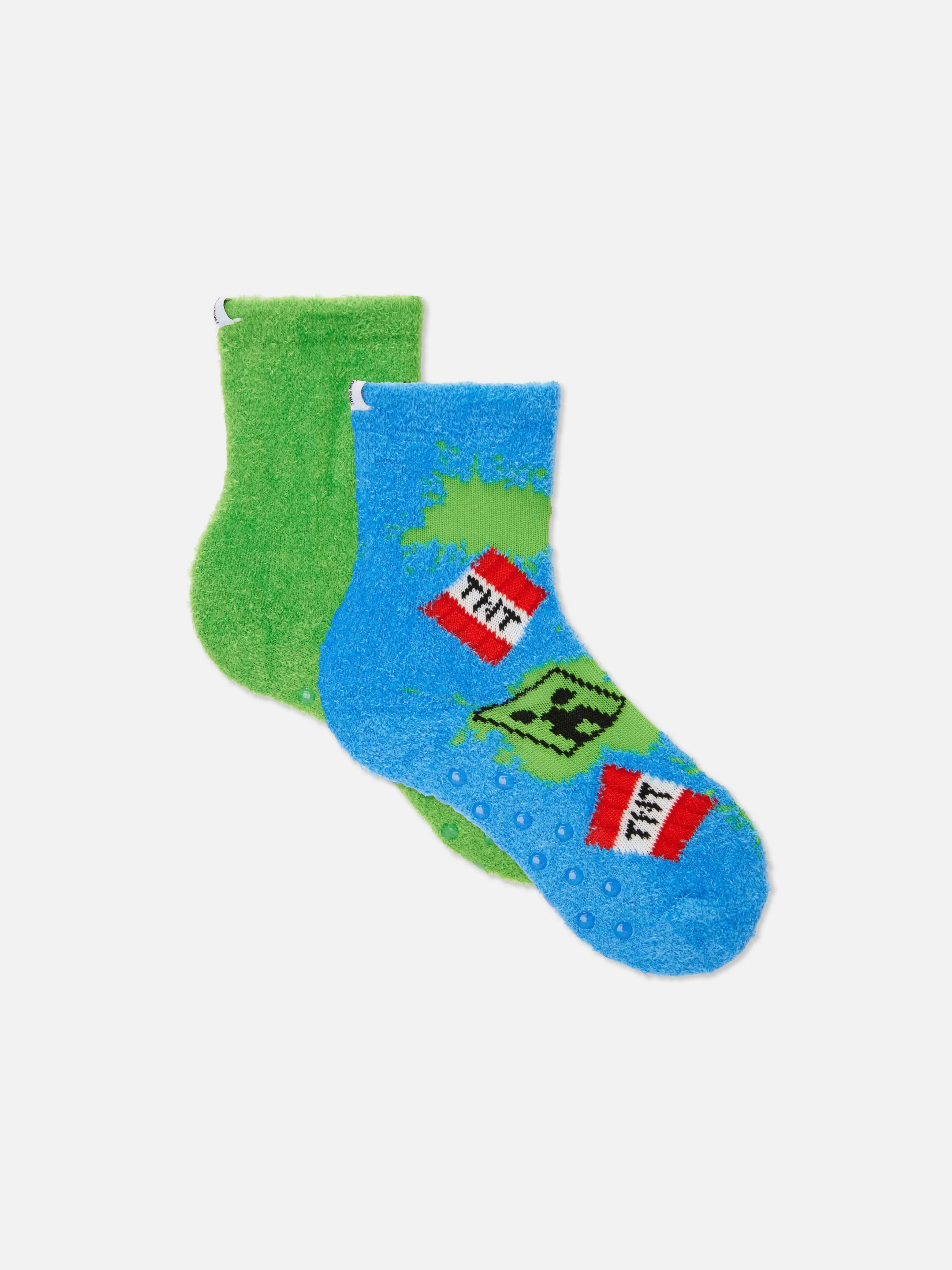 Outlet 2-Pack Minecraft Fluffy Socks Kids/BOY Socks