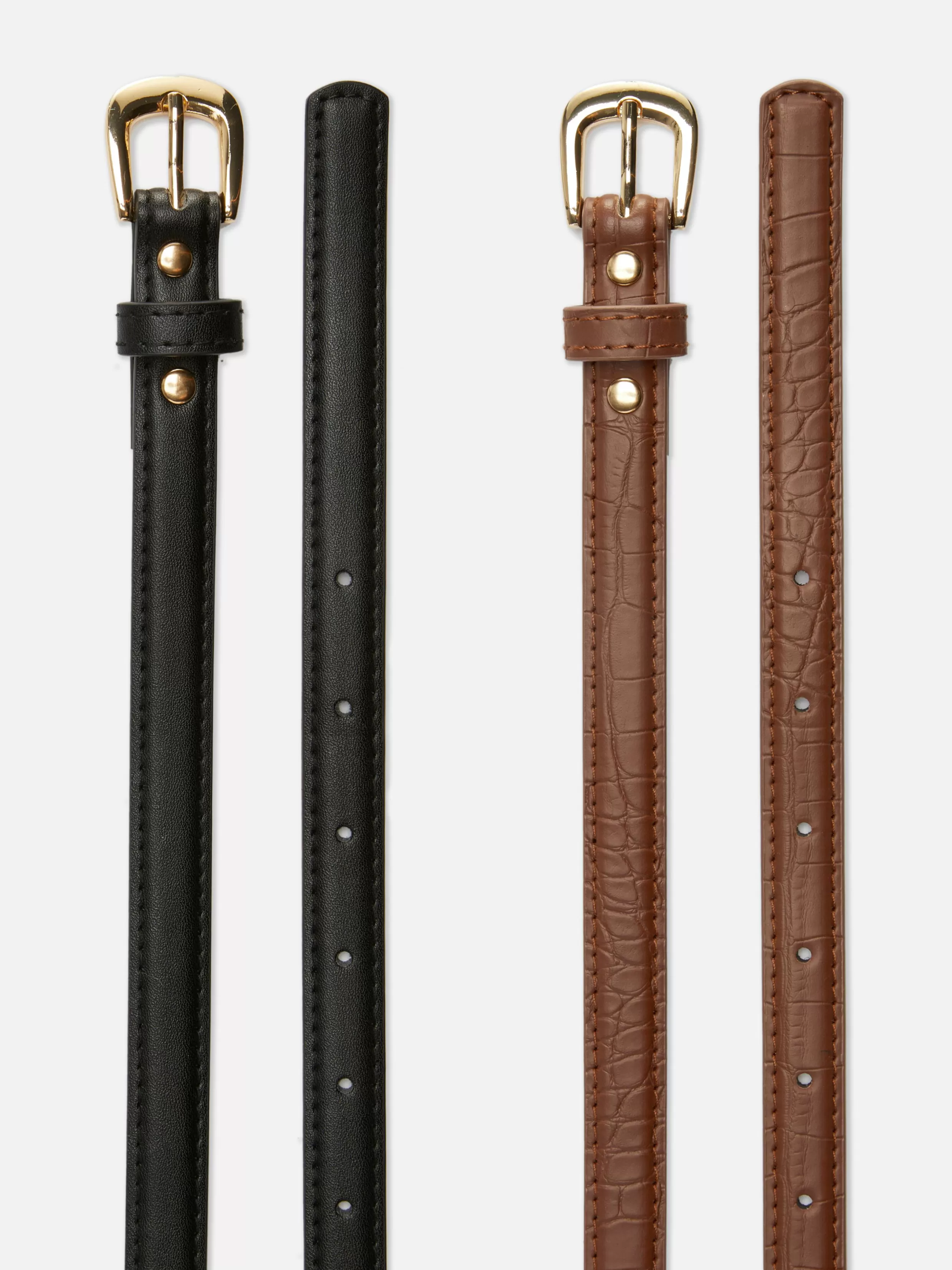 Sale 2-Pack Skinny Faux Leather Belts Women Belts