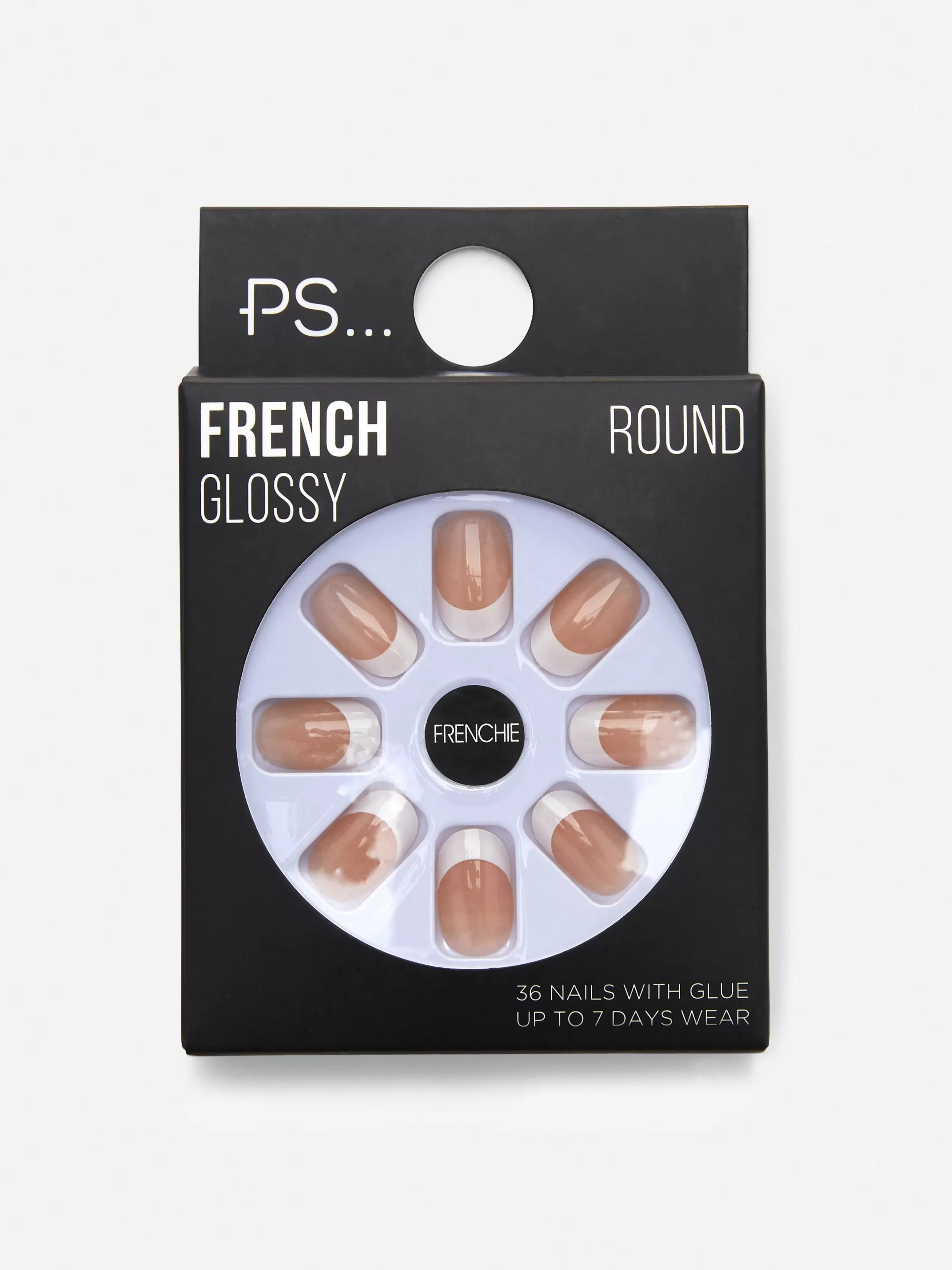 Outlet 36-Pack PS French Round Faux Nails Jewel Faux Nails