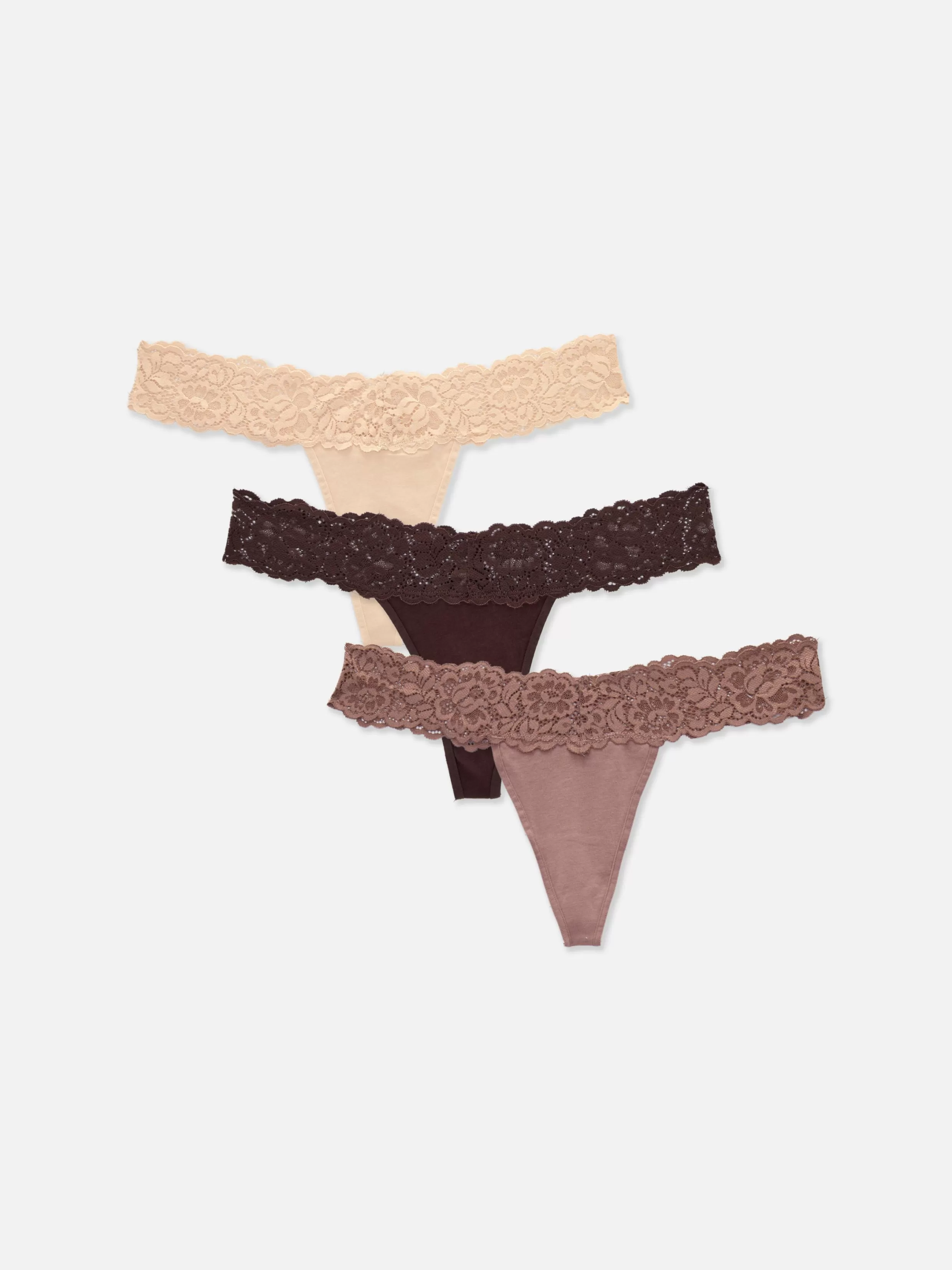 Clearance 3-Pack Lace Bandeau Thongs Women Underwear