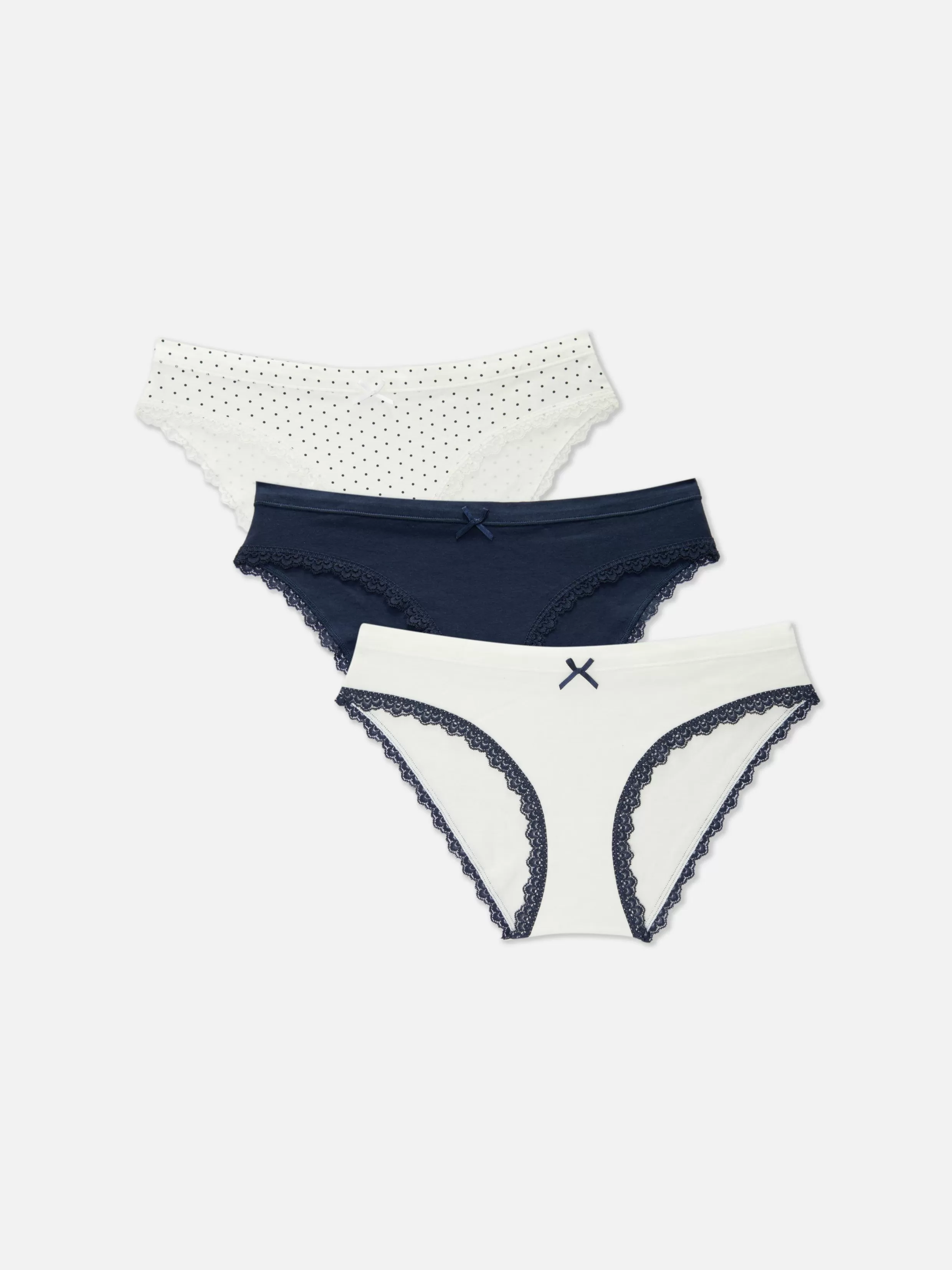 Outlet 3-Pack Lace Trim Mini Briefs Women Underwear