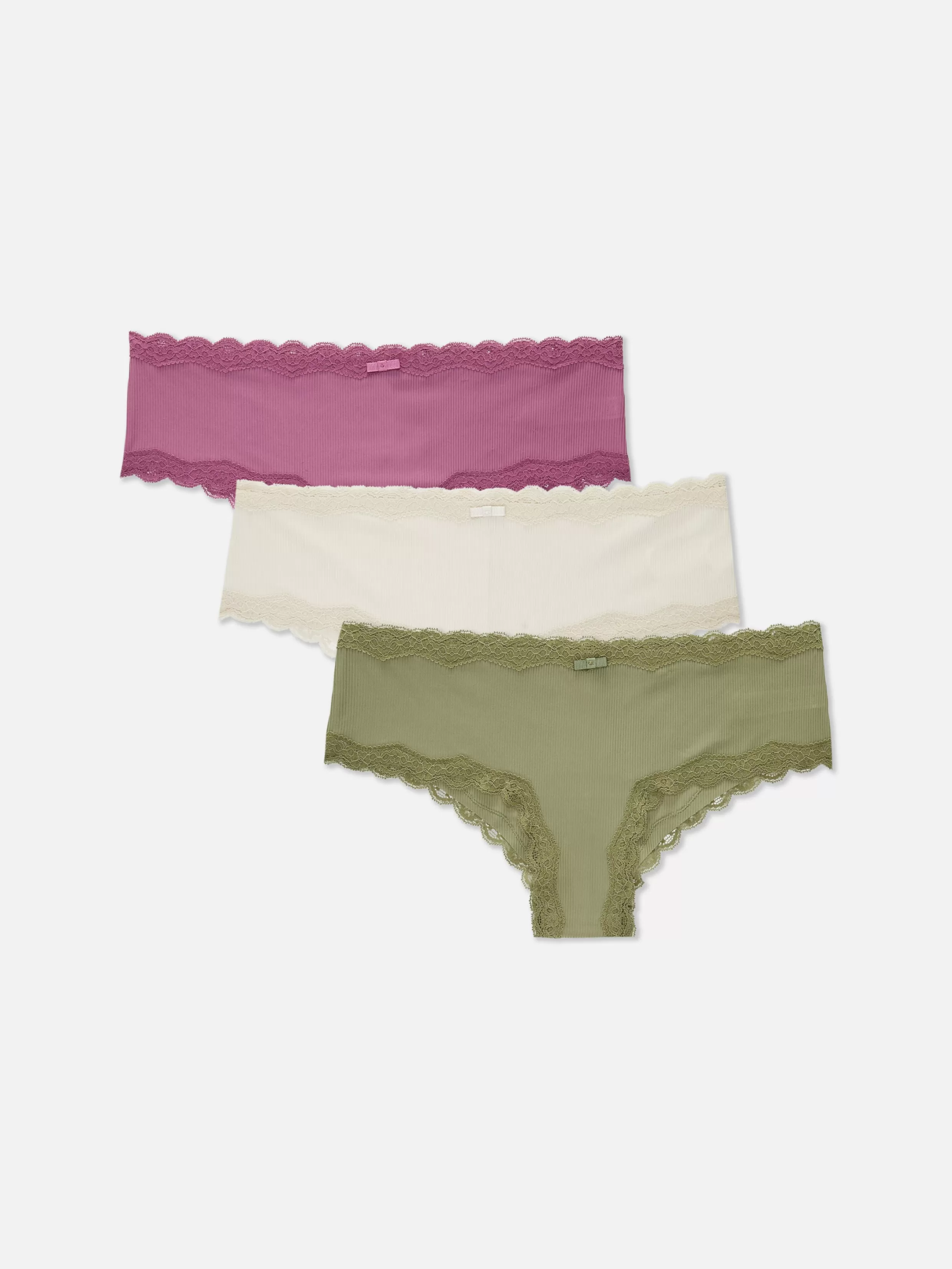 Best 3-Pack Microfiber Lace Trim Hipster Briefs Women Underwear