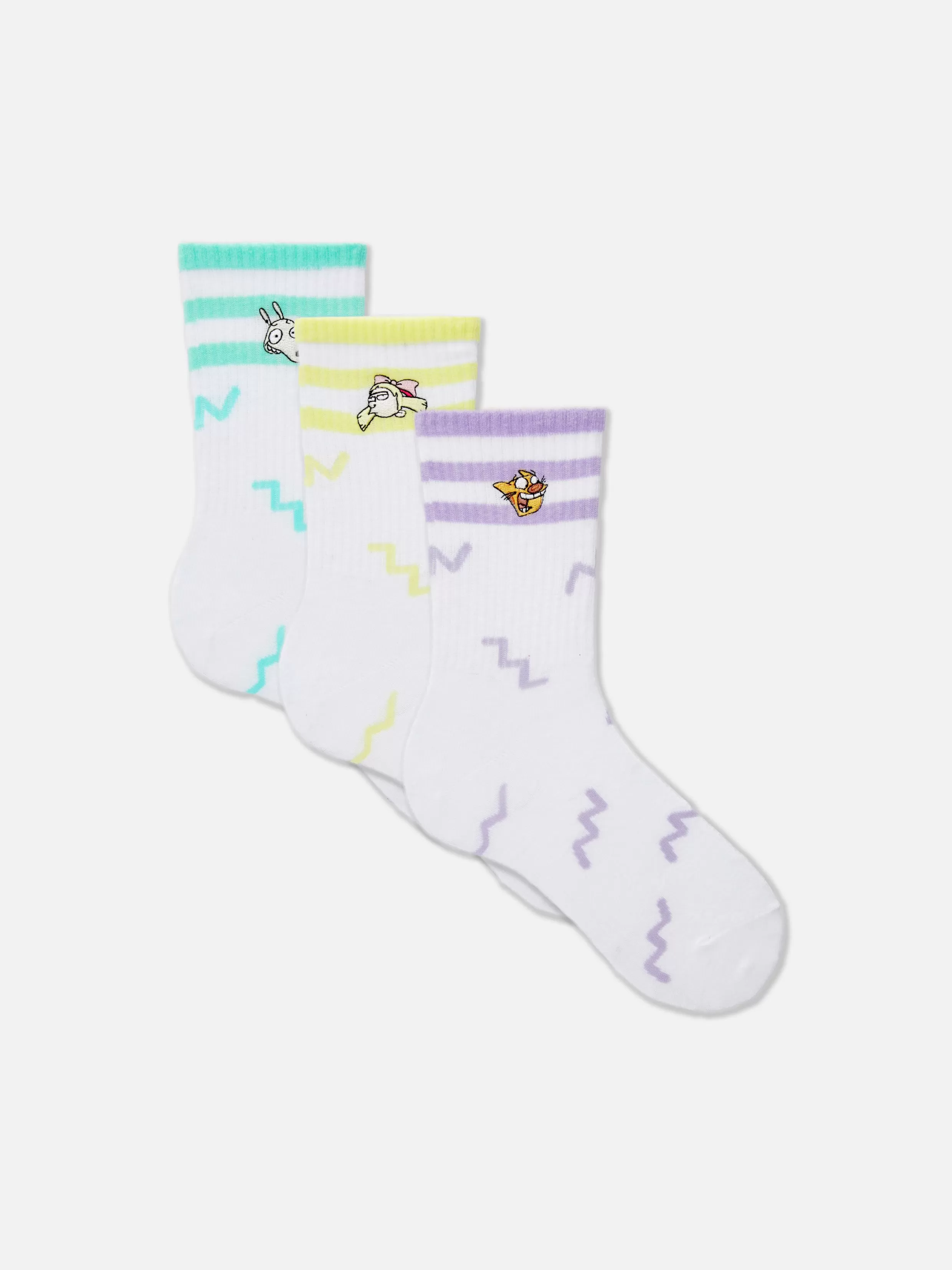 Best Sale 3-Pack Nickelodeon Striped Crew Socks Women Socks