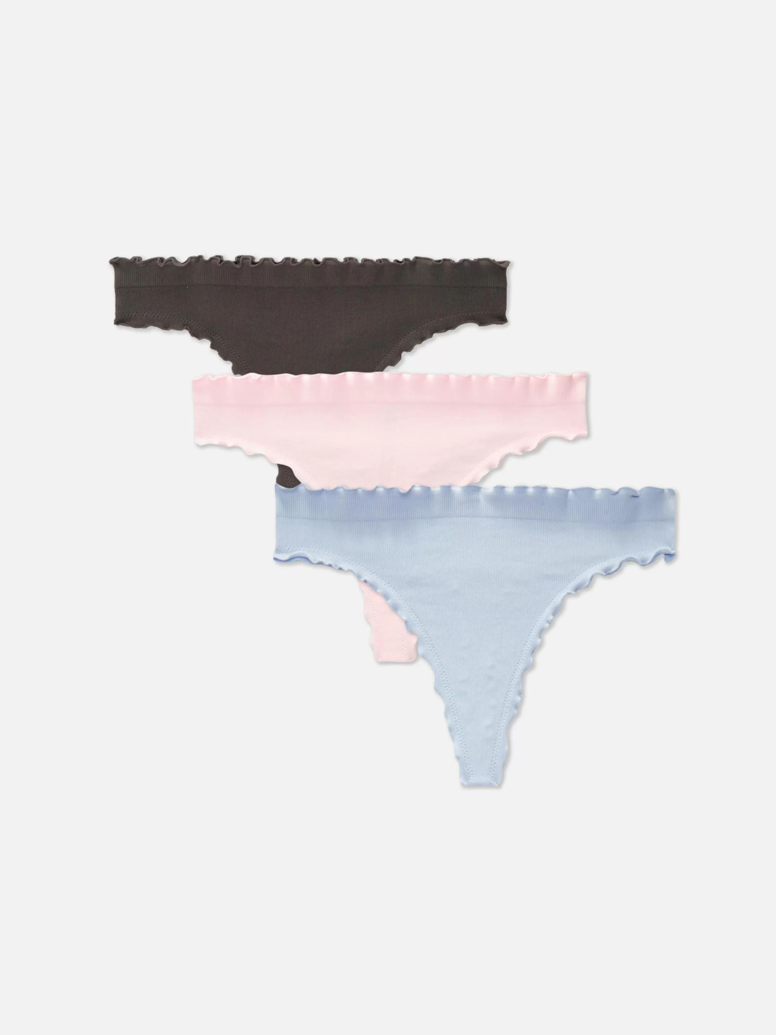 Outlet 3-Pack Seamless Lettuce Hem Thongs Women Underwear