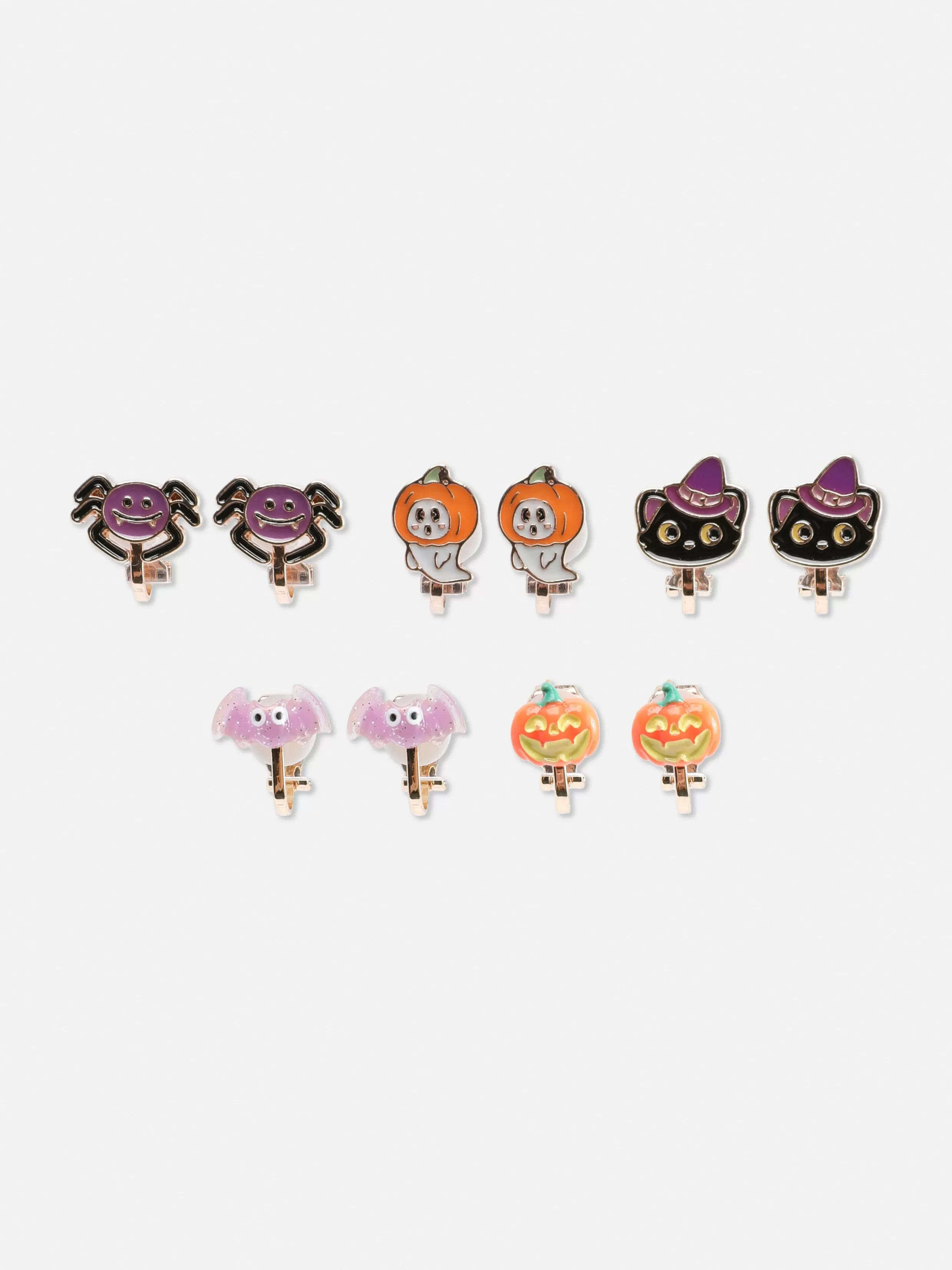 Outlet 5-Pack Glow In The Dark Clip-On Halloween Earrings Kids Kids' Halloween Costumes | Halloween Accessories