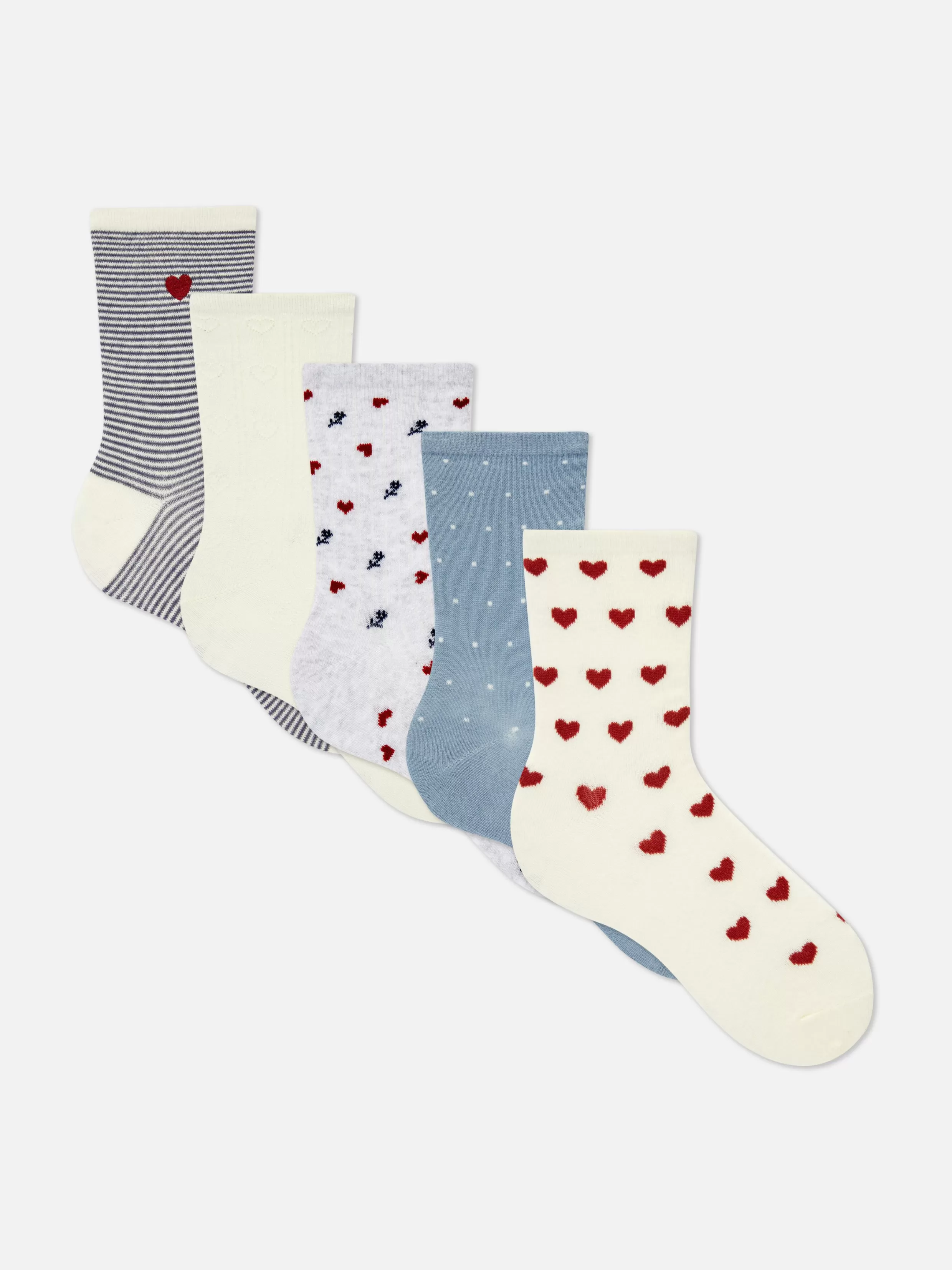 Cheap 5-Pack Heart Crew Socks Women Socks