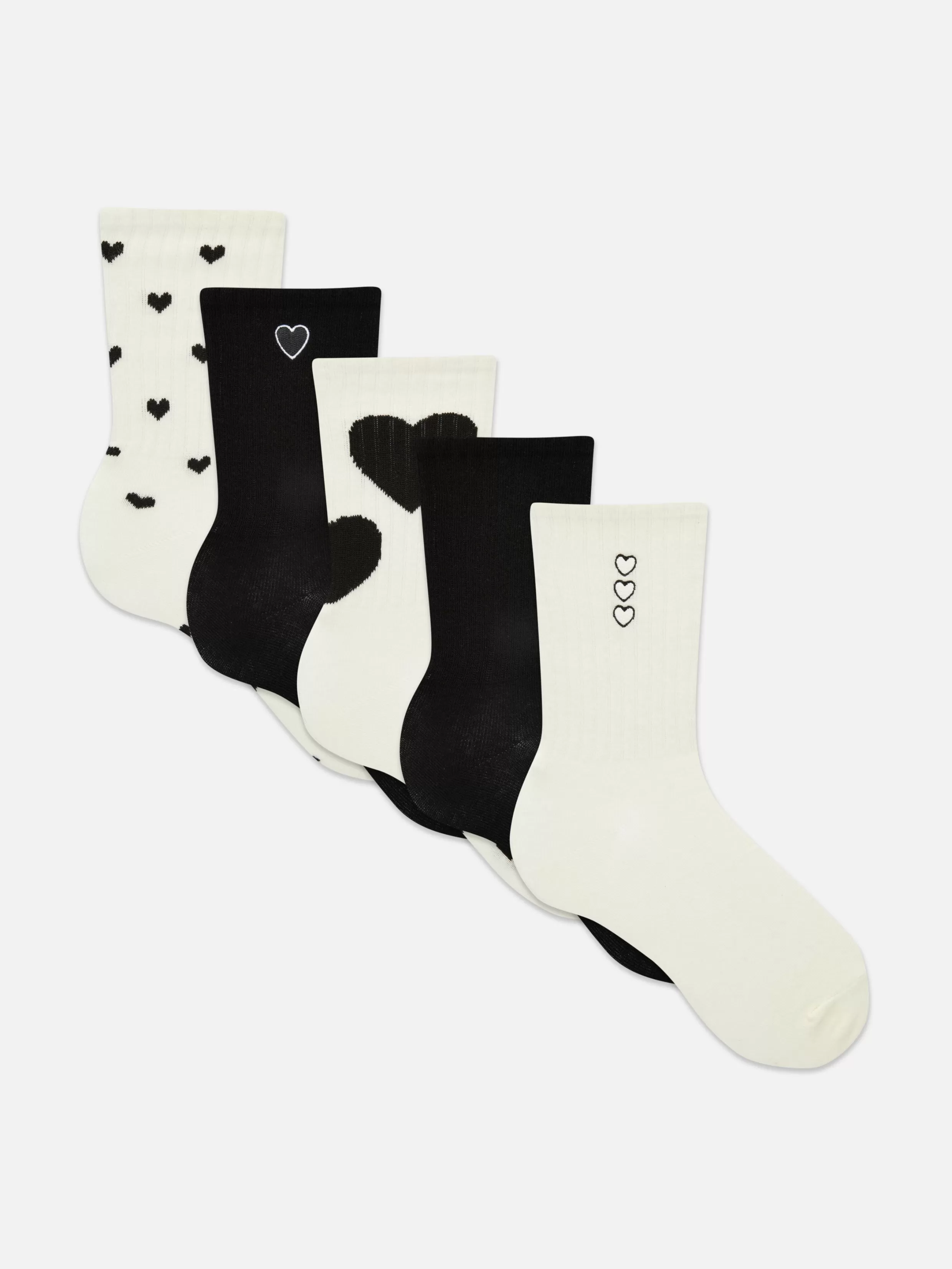 New 5-Pack Heart Crew Socks Women Socks