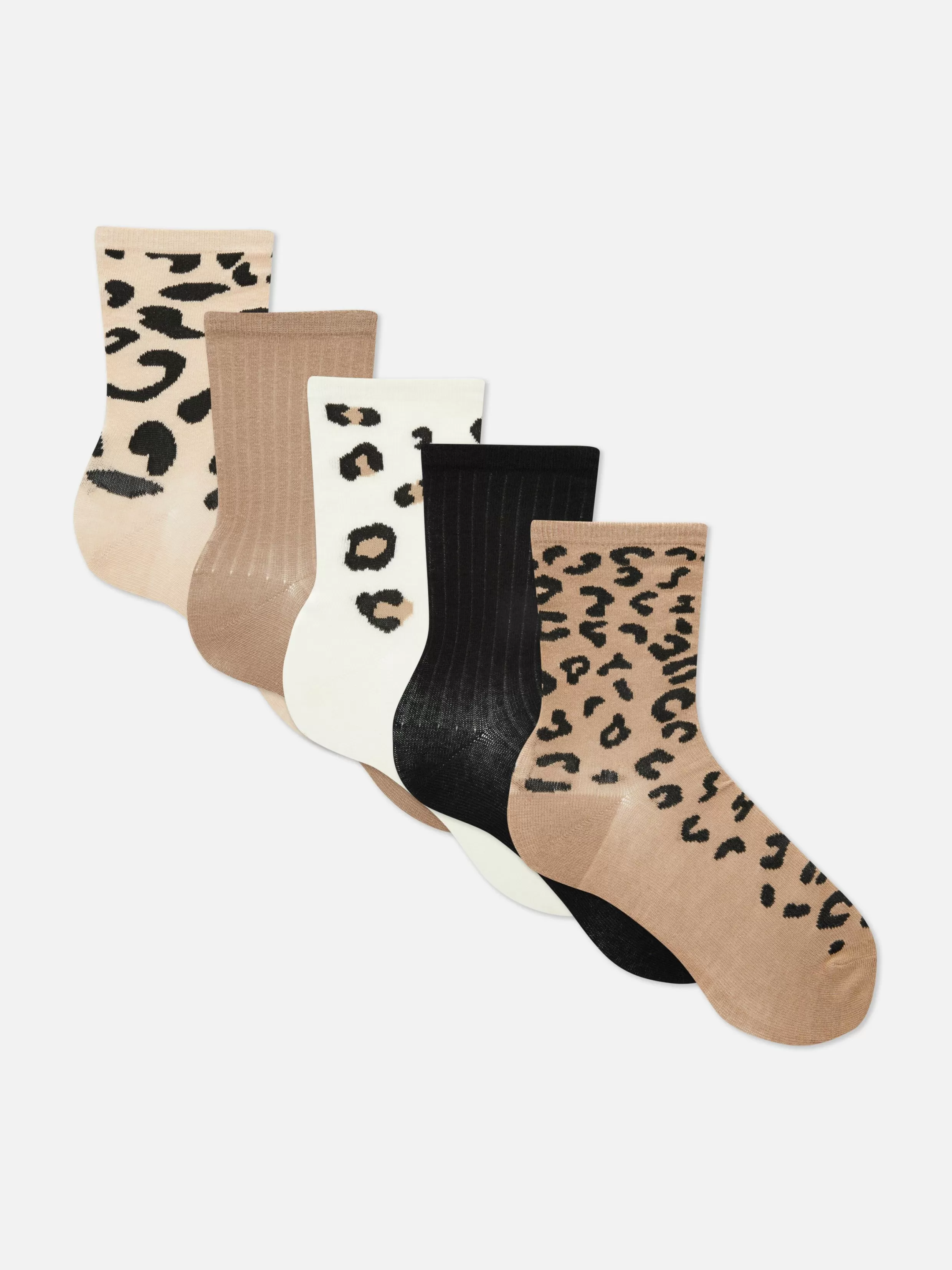 Discount 5-Pack Leopard Crew Socks Women Socks