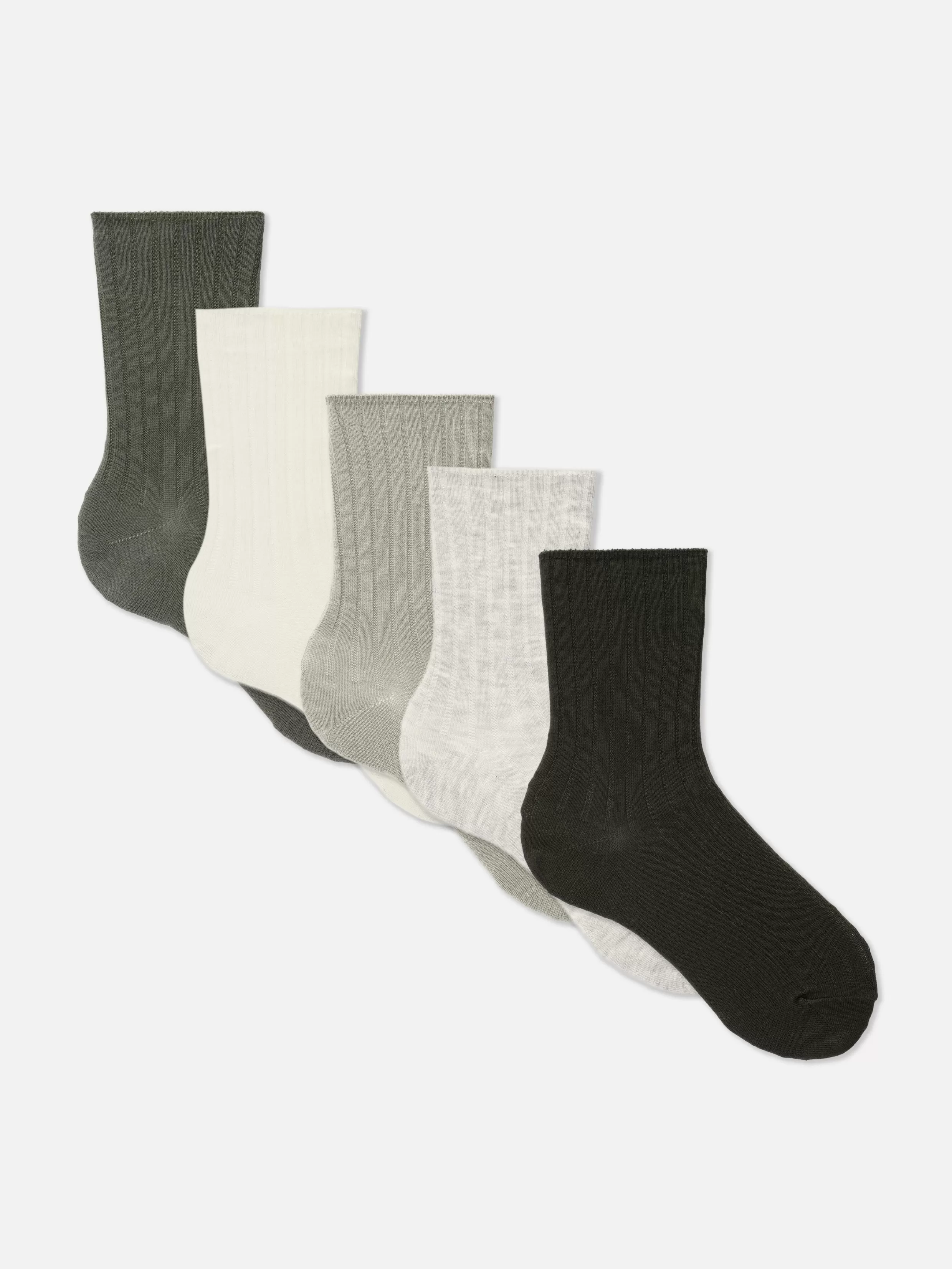 Shop 5-Pack Ribbed Crew Socks Women Socks