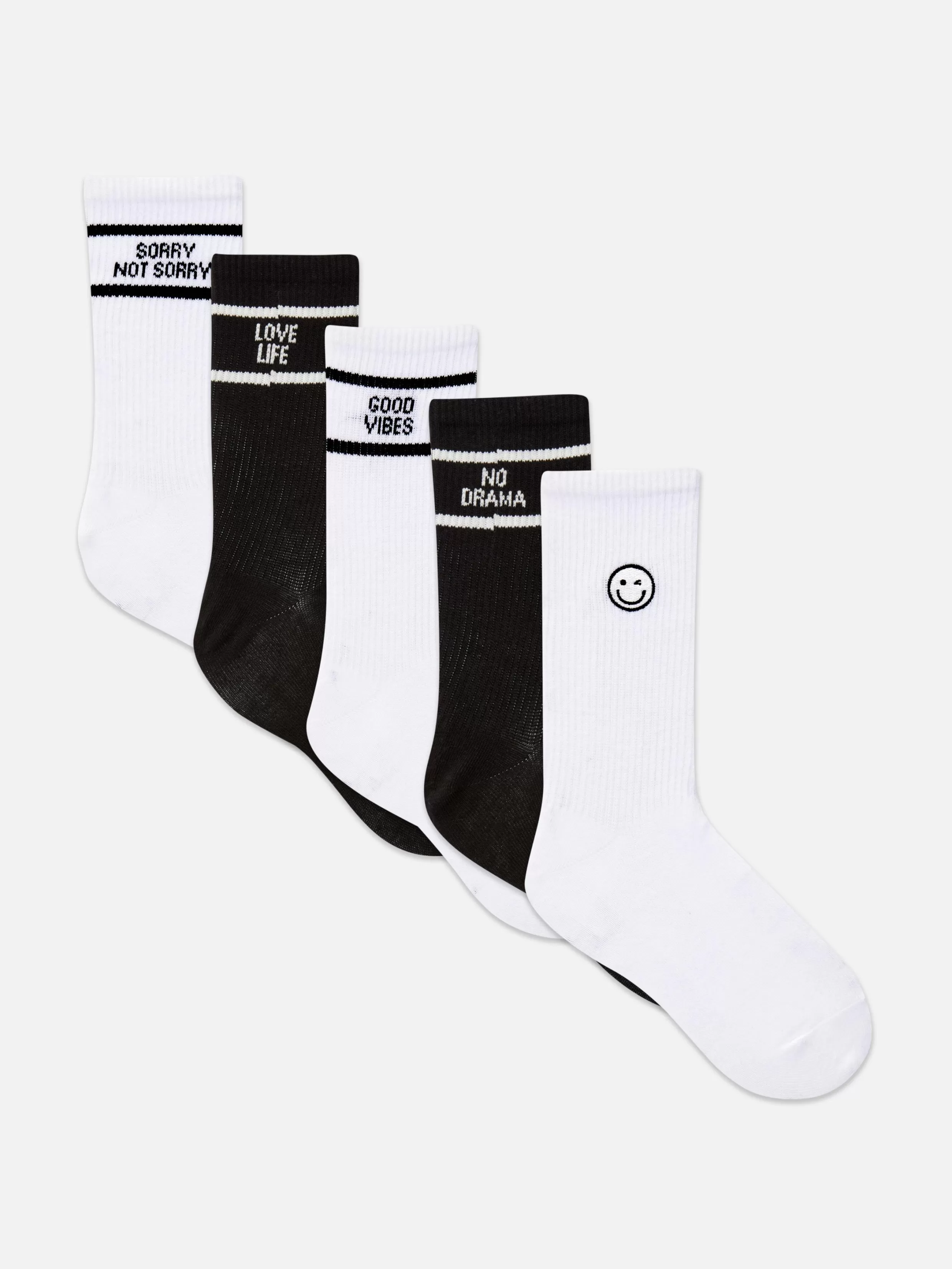 Cheap 5-Pack Slogan Crew Socks Women Socks