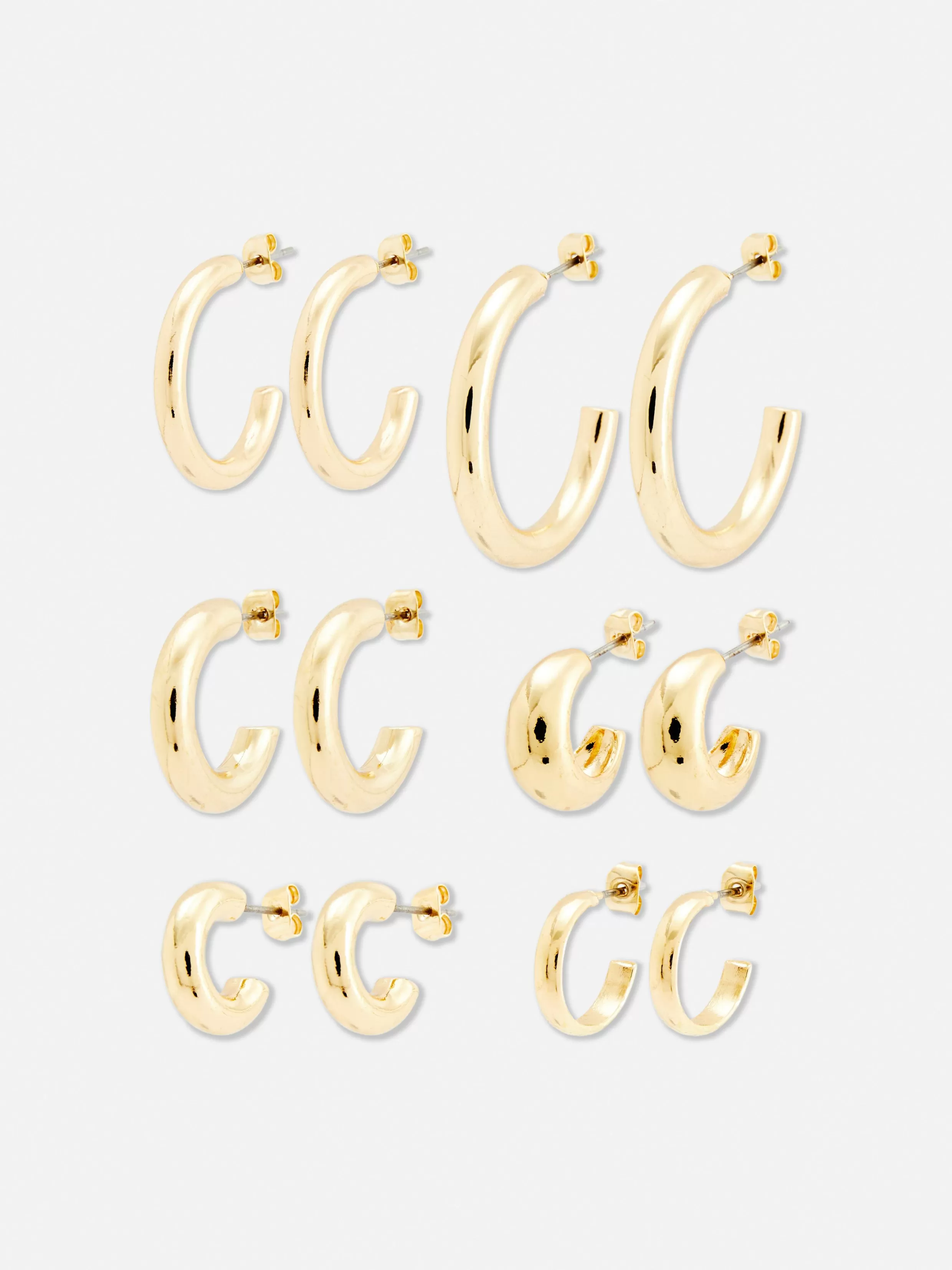 Cheap 6-Pack Chunky Hoop Earrings Women Jewelry