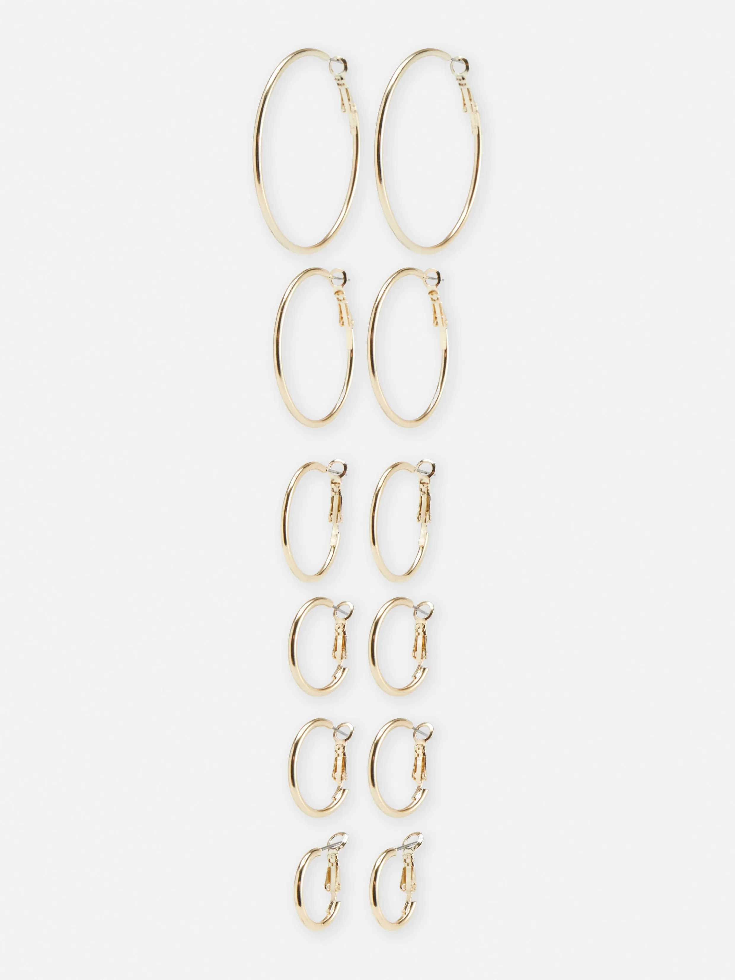 Fashion 6-Pack Multi Size Hoop Earrings Women Jewelry