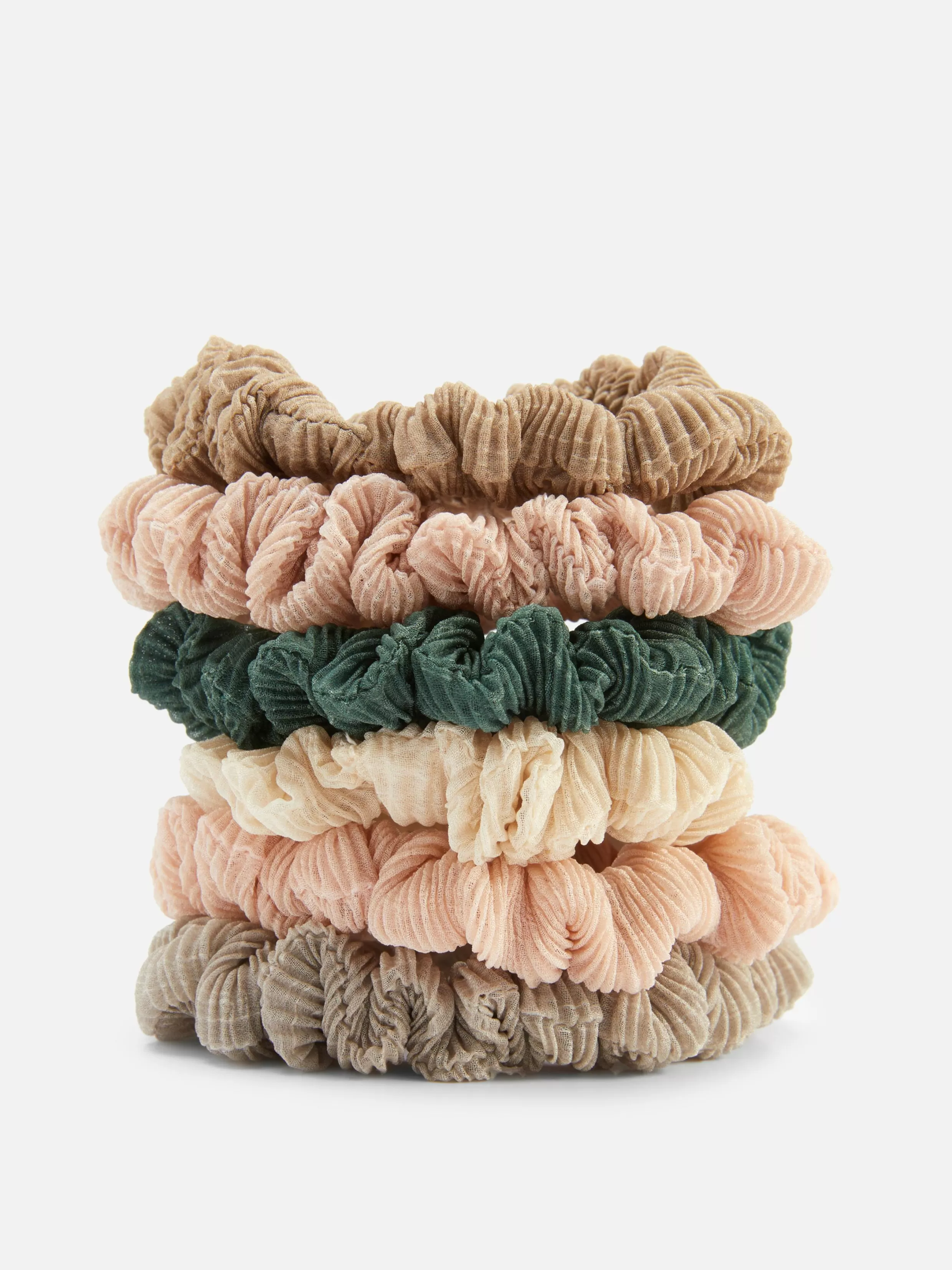 New 6-Pack Textured Micro Scrunchies Women Hair Accessories