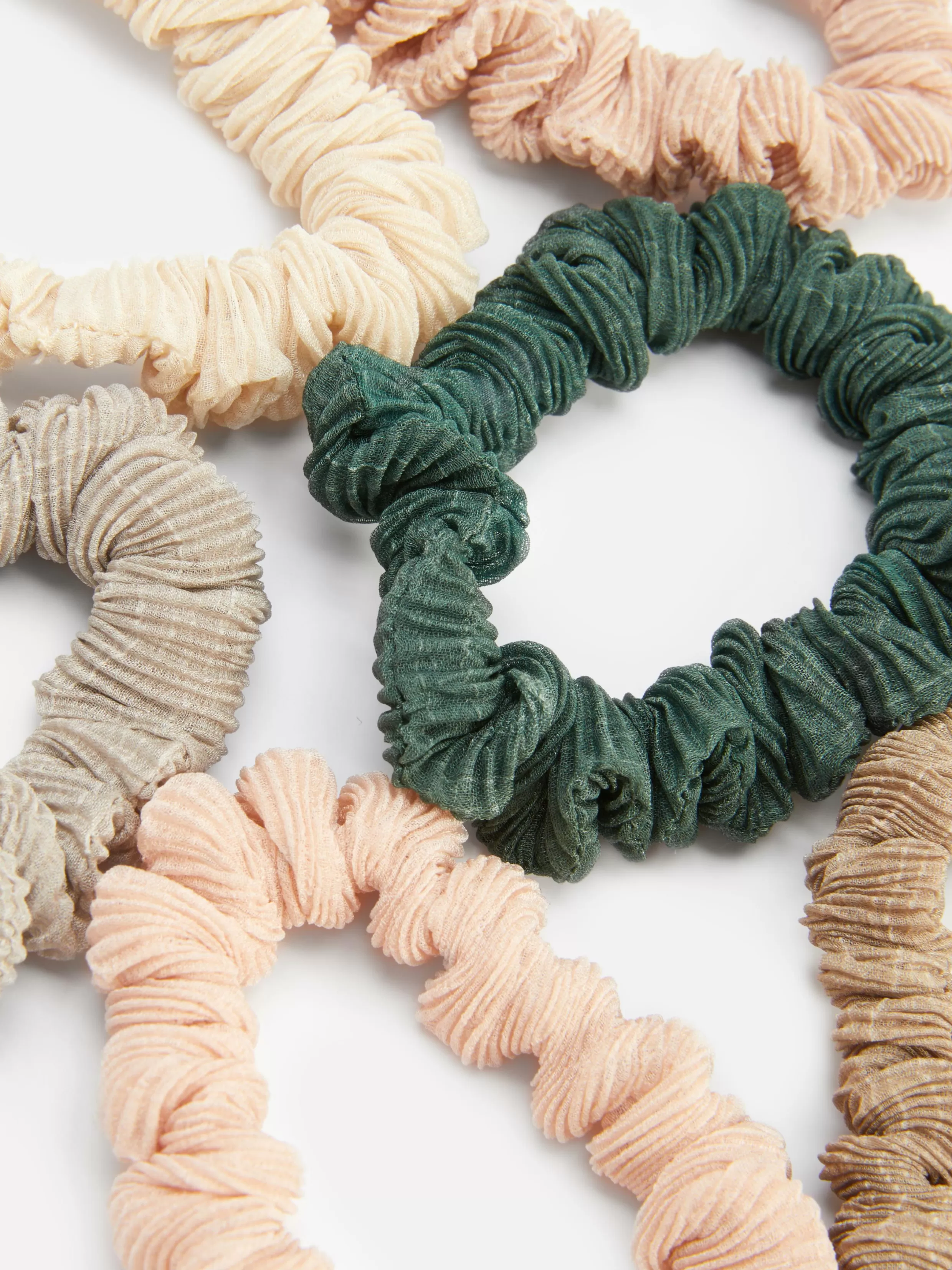 New 6-Pack Textured Micro Scrunchies Women Hair Accessories