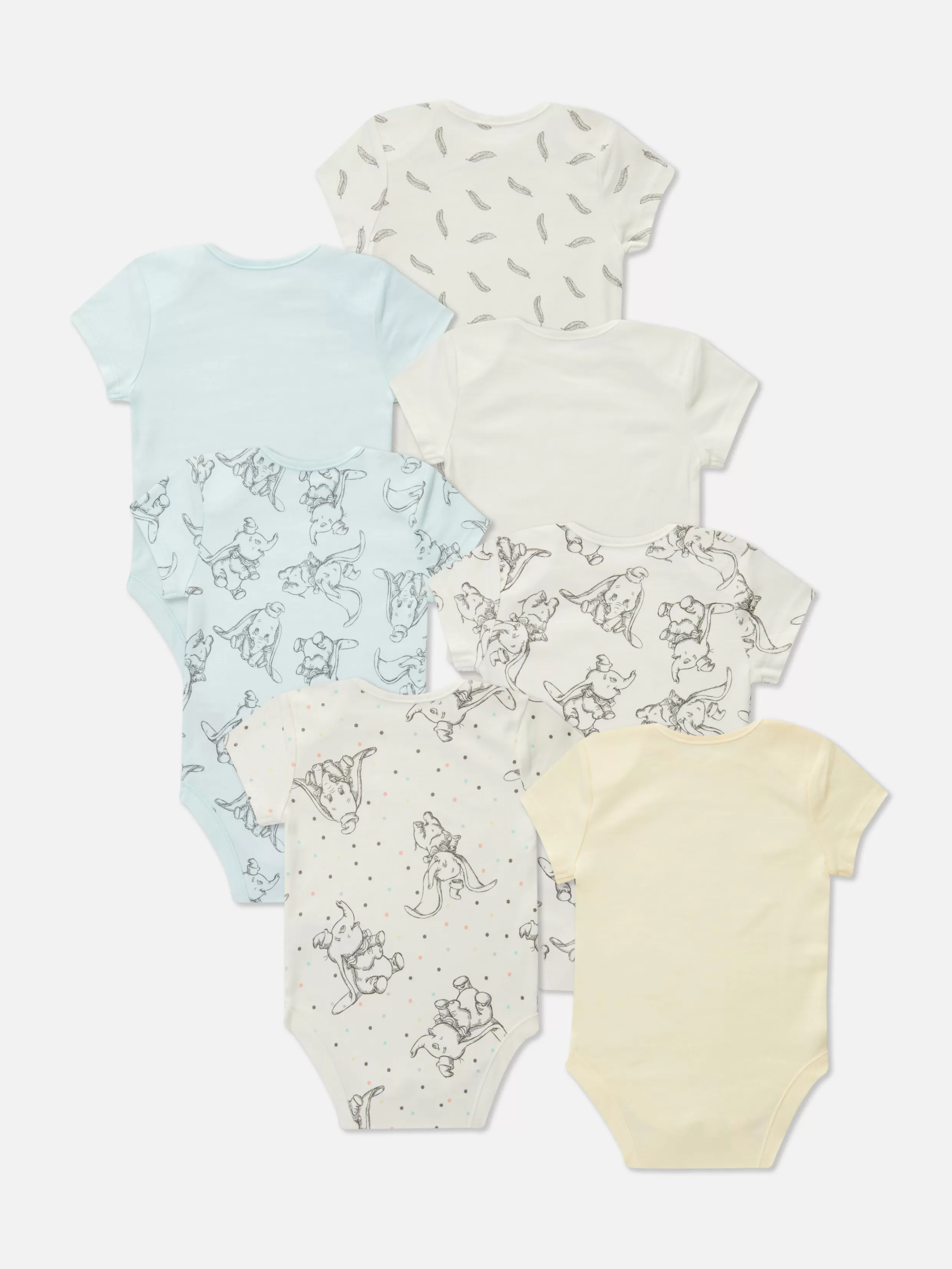 Hot 7-Pack Disney’s Dumbo Short Sleeve Bodysuits Bodysuits And Tanks