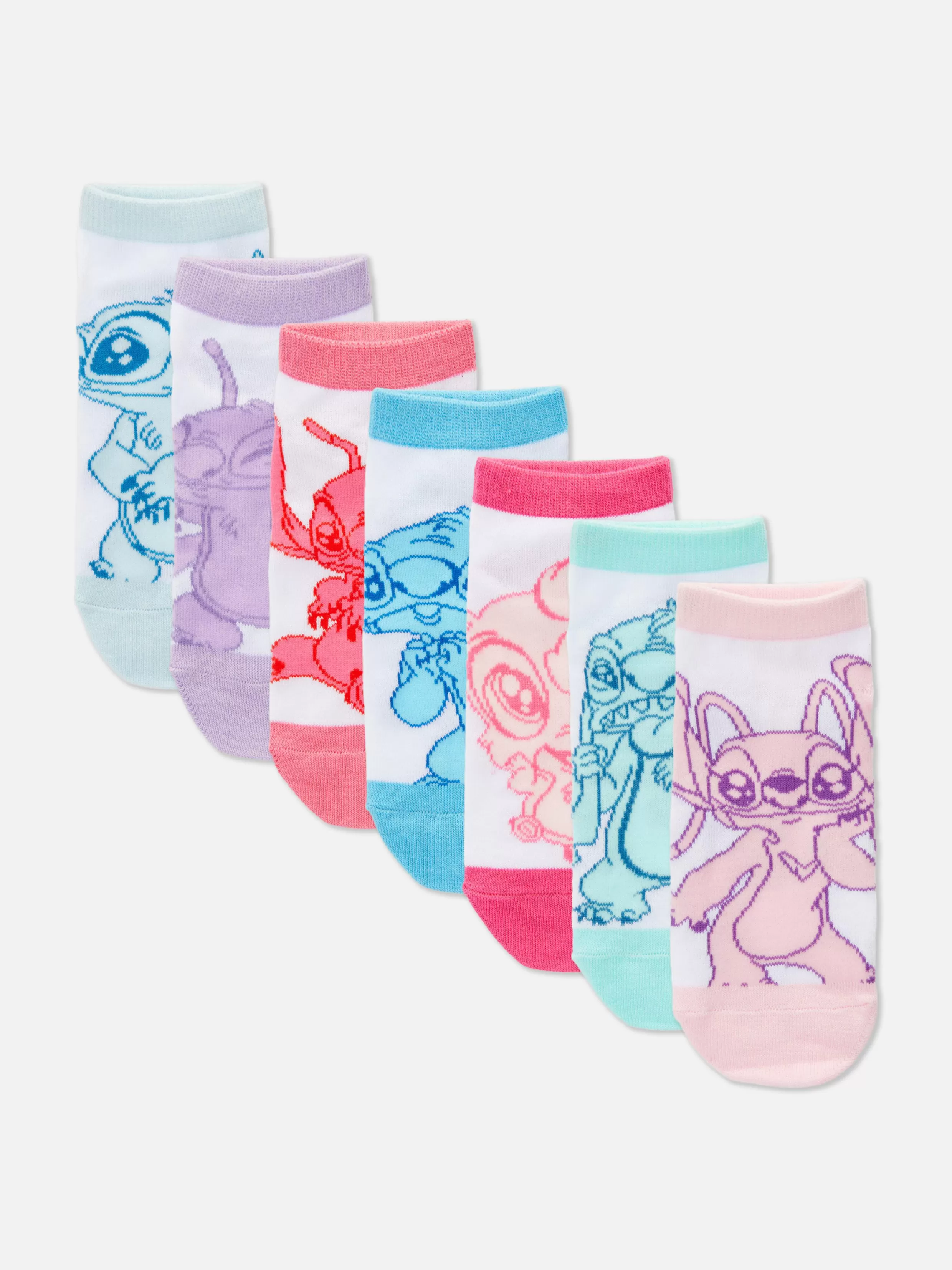 Cheap 7-Pack Disney’s Stitch And Angel Sneaker Socks Kids Socks And Tights