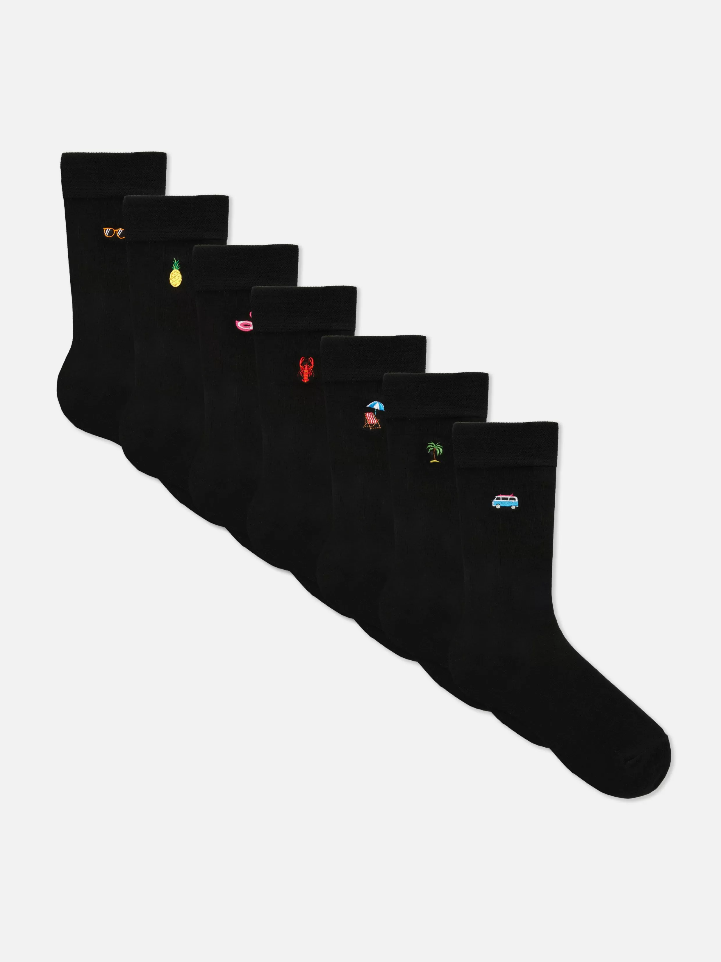 Fashion 7-Pack Embroidered Socks Socks