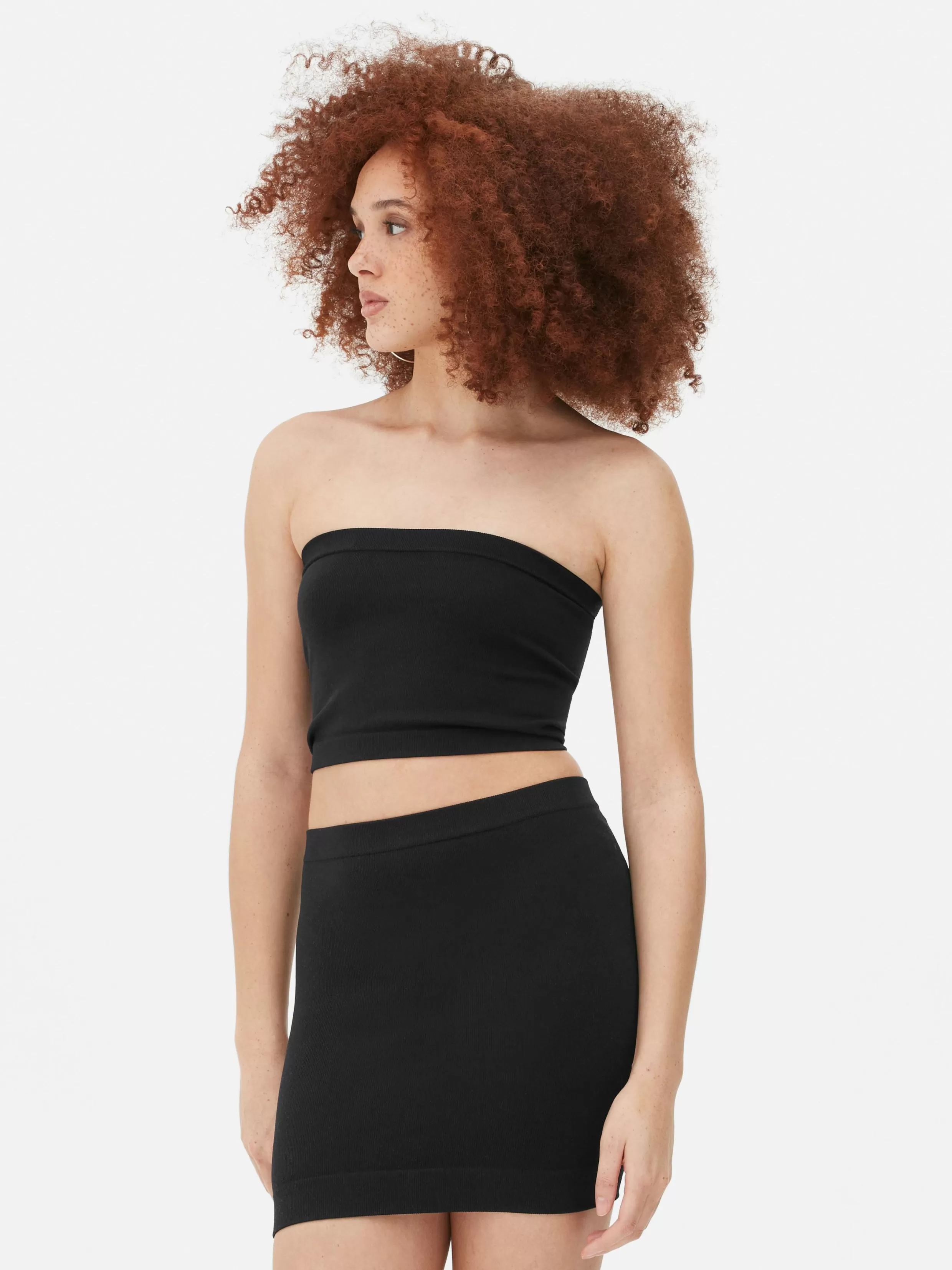 Shop Bandeau Rib Crop Top Women Tops And T-Shirts