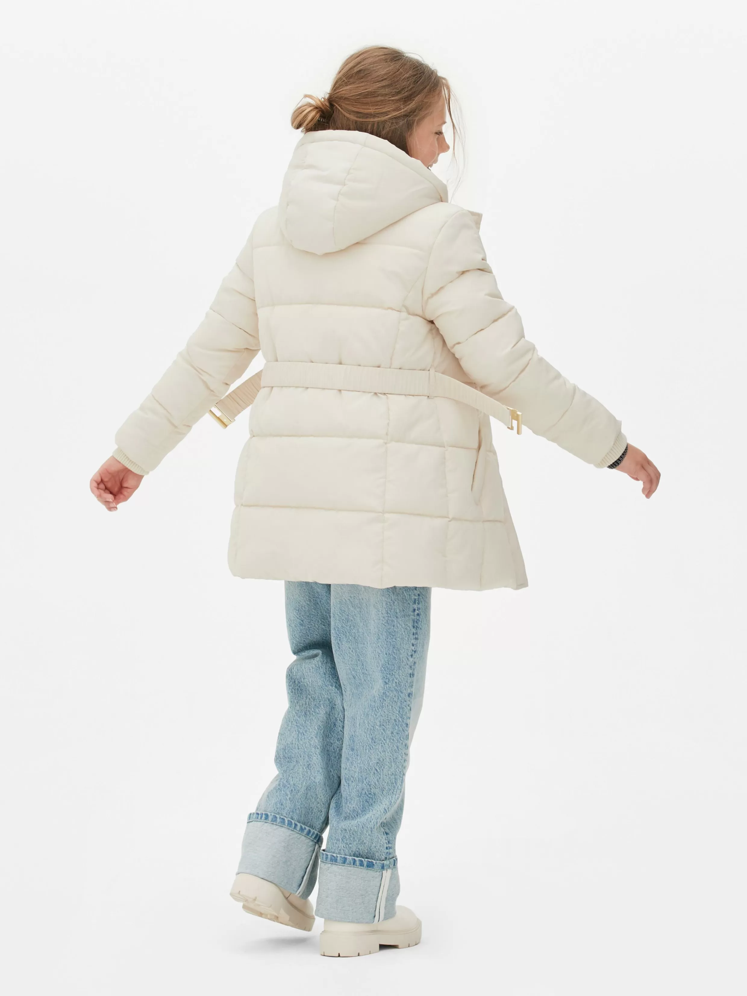 Flash Sale Belted Padded Jacket Kids Coats And Jackets