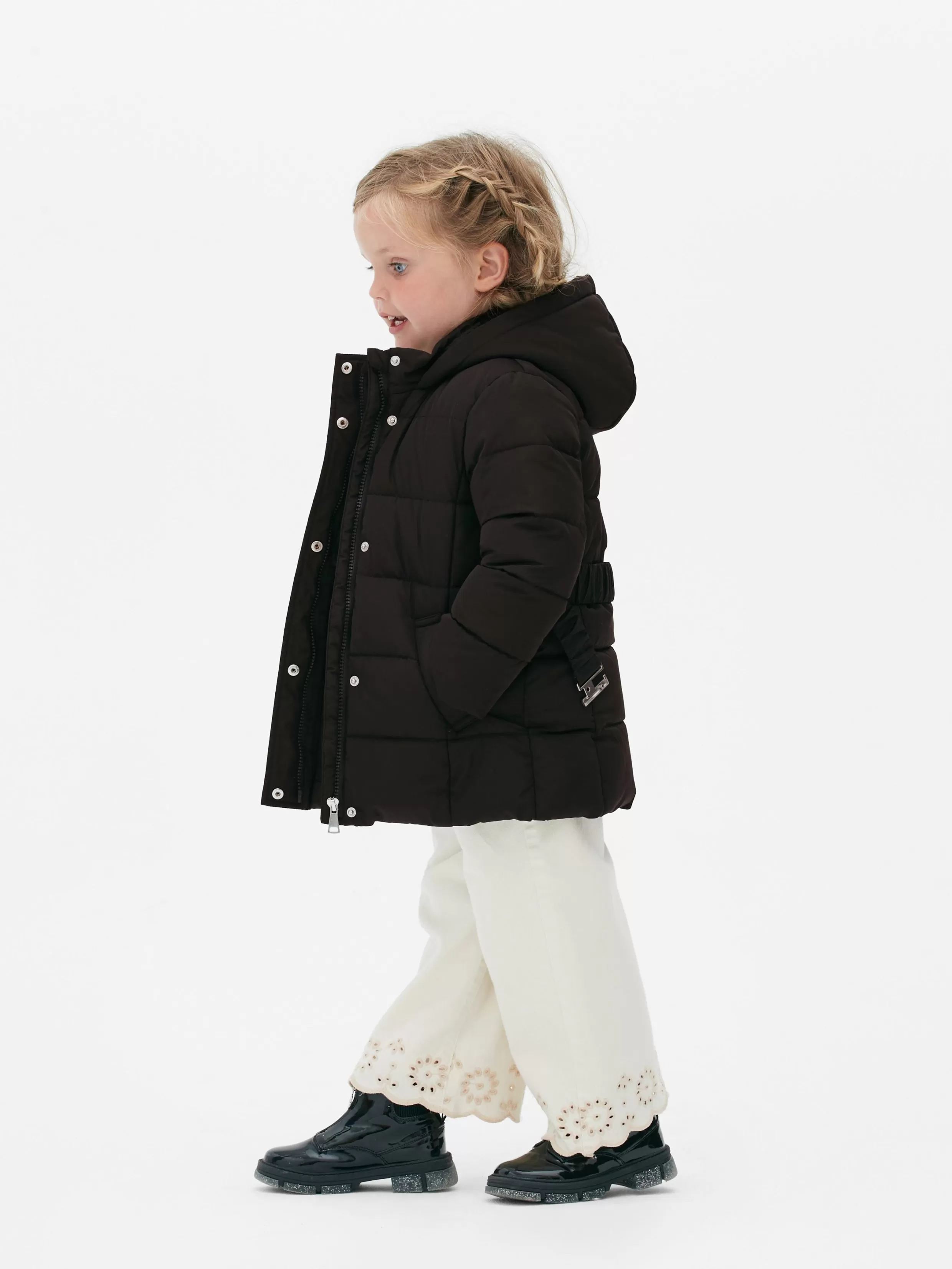 Fashion Belted Puffer Jacket Kids Coats And Jackets