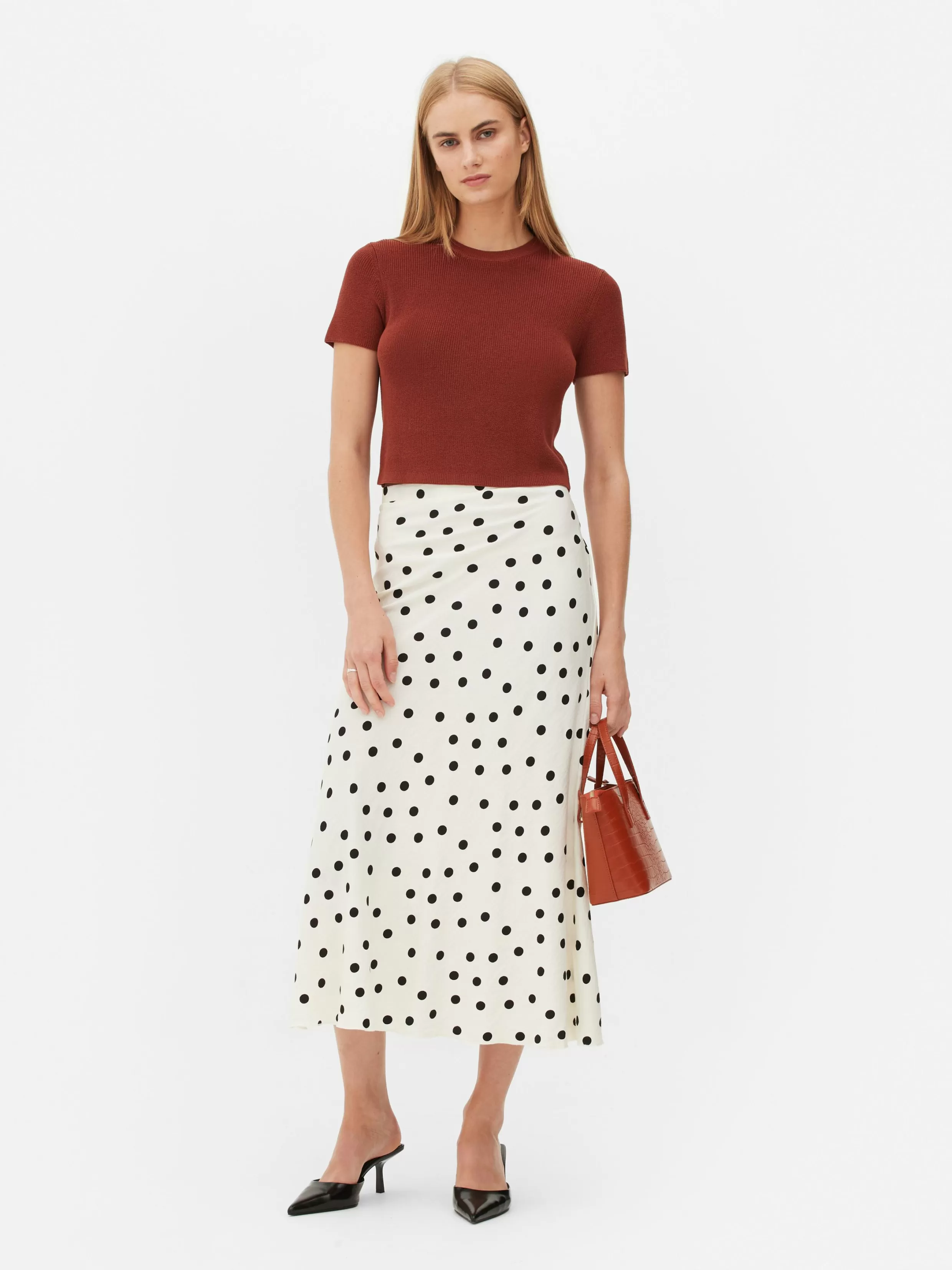 Online Bias-Cut Midi Skirt Women Skirts