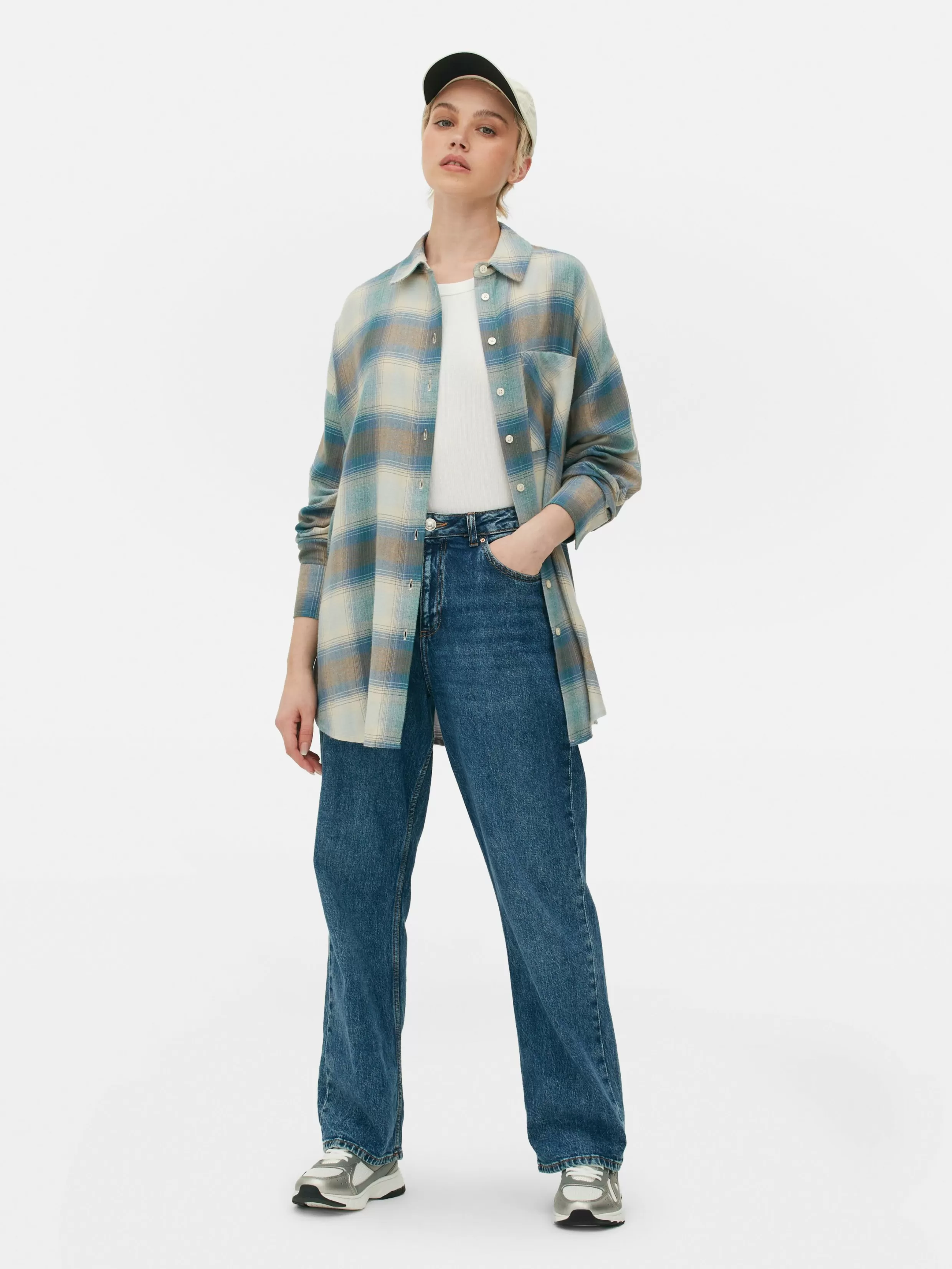 Store Boyfriend Fit Check Shirt Women Shirts And Blouses