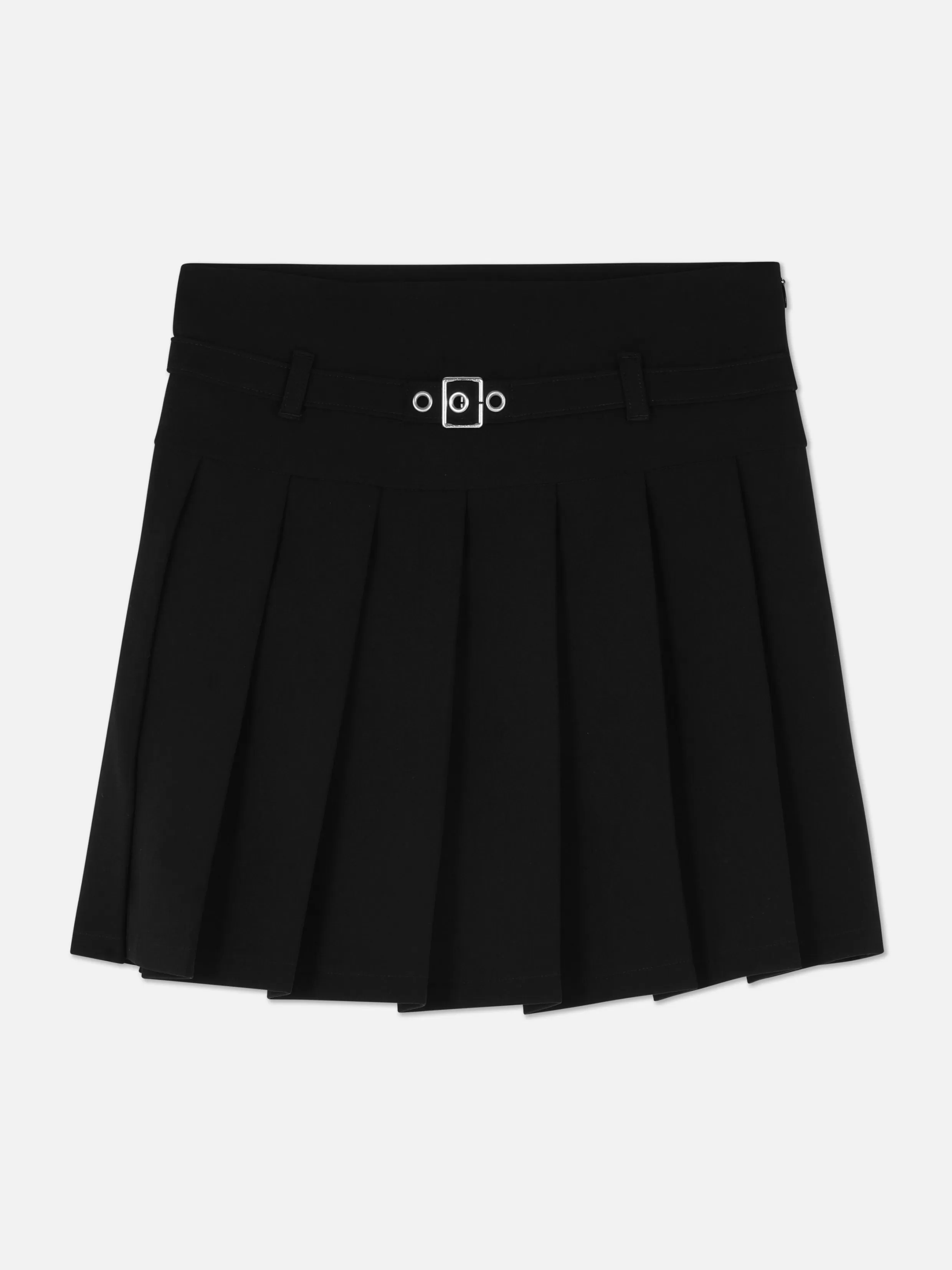 Cheap Buckle Belt Pleated Skirt Kids Skirts