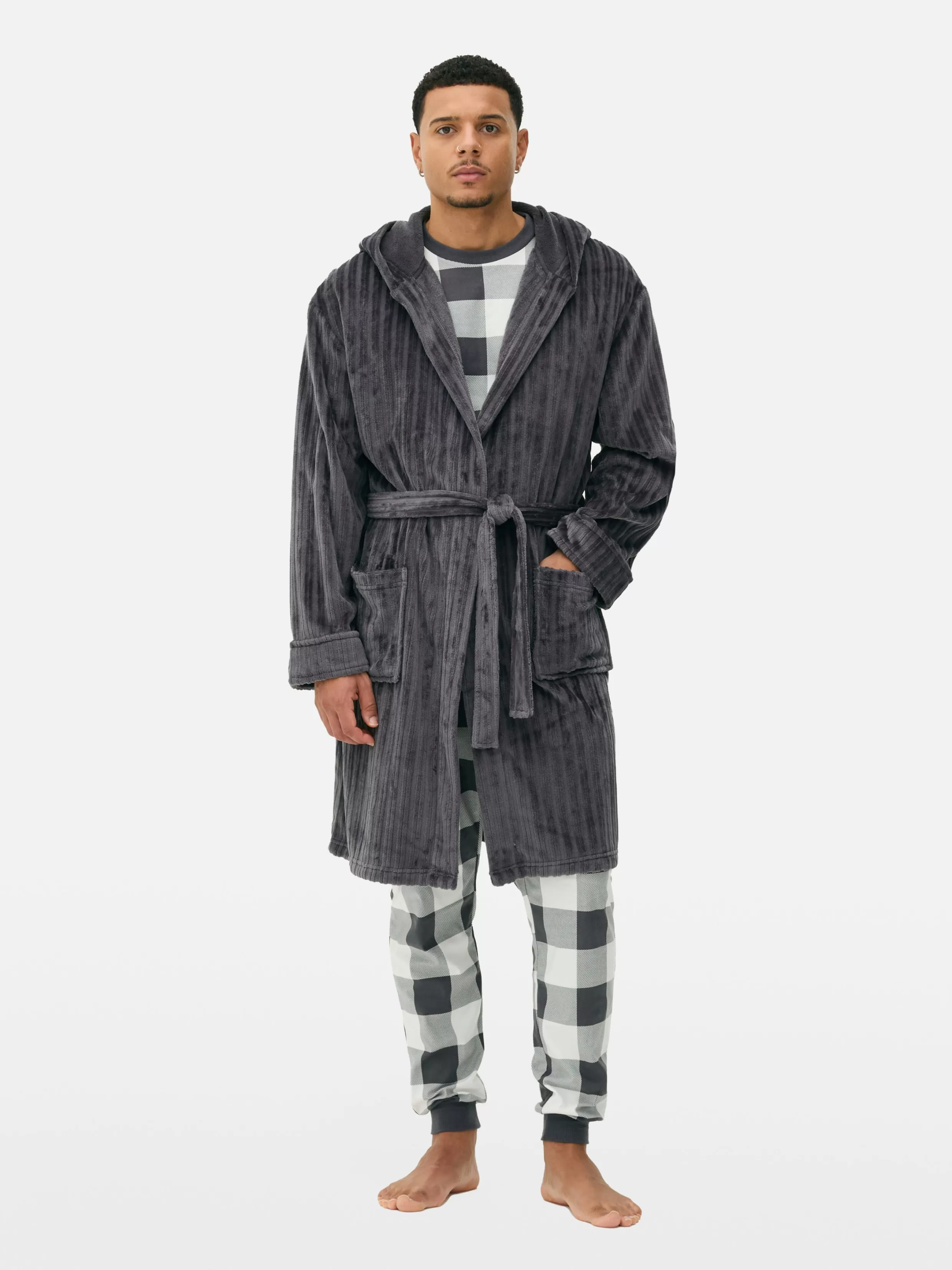 Clearance Burnout Striped Robe Pajamas