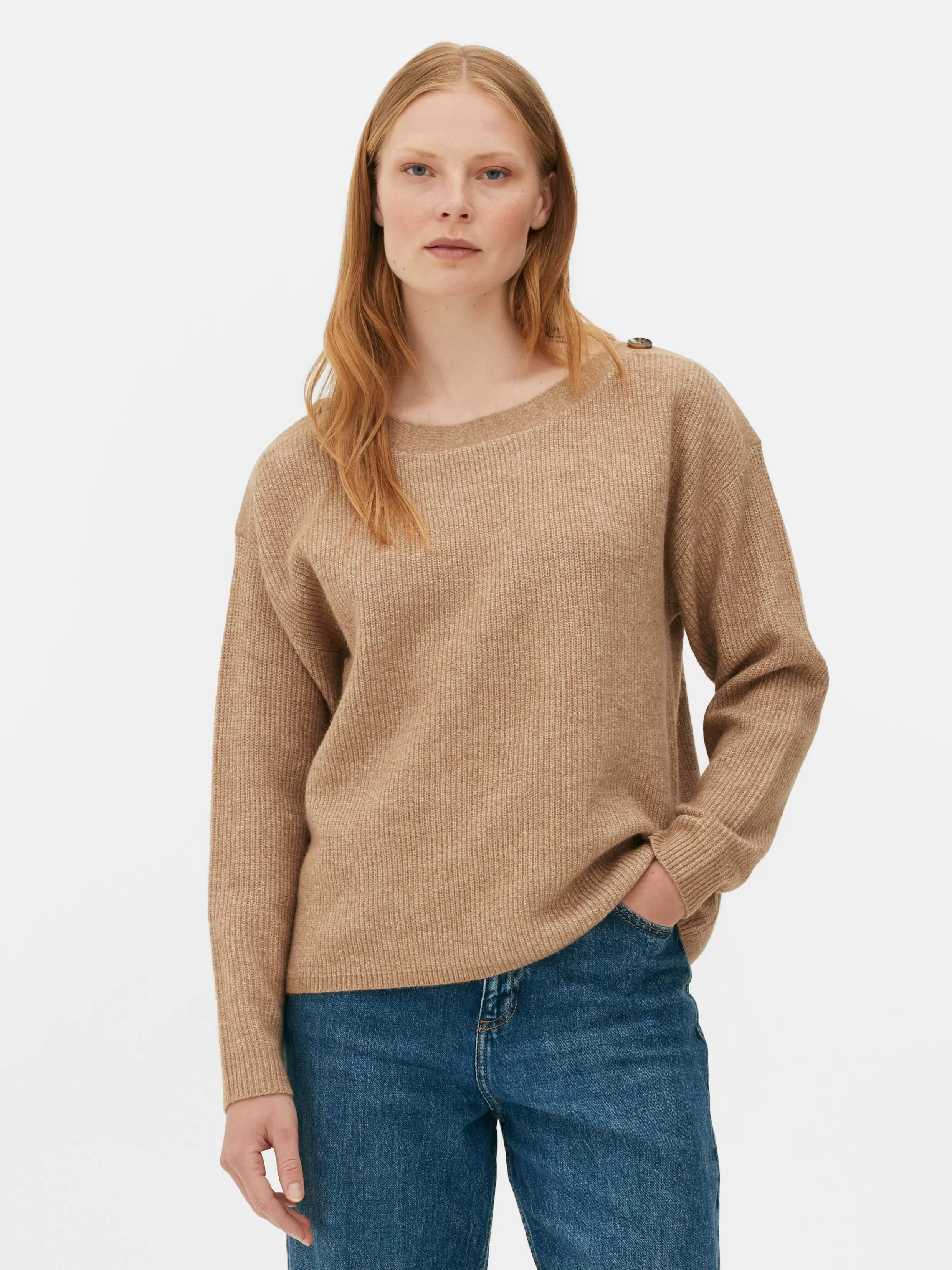 Cheap Button Shoulder Boatneck Sweater Women Sweaters And Cardigans