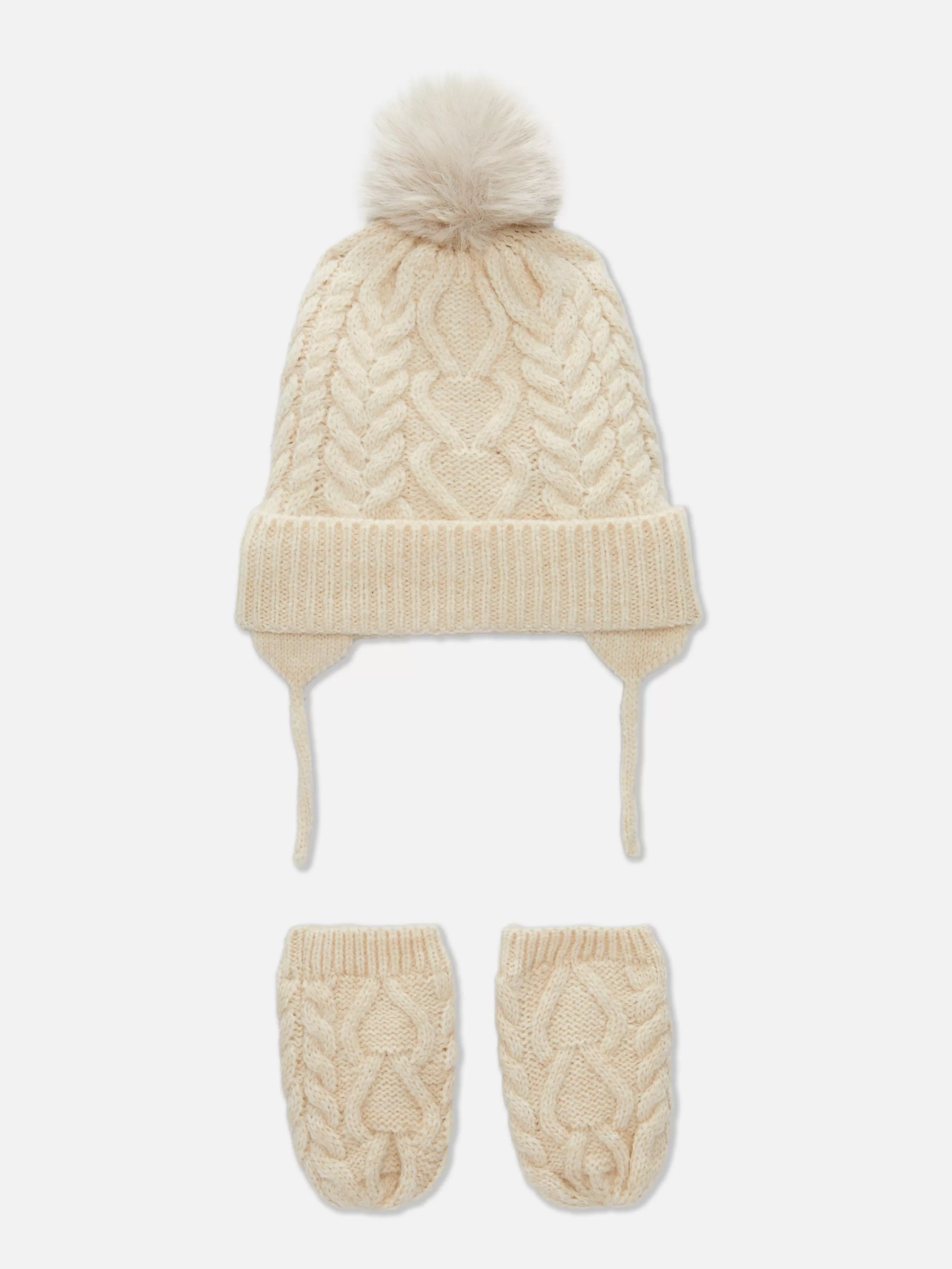 Best Sale Cable Knit Beanie And Mittens Set Hats And Mittens