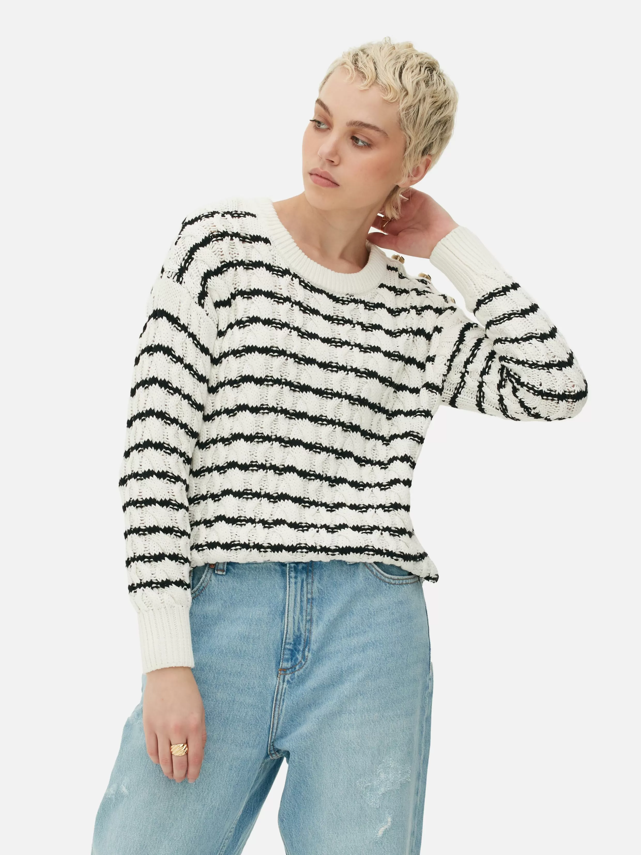 Best Sale Cable Knit Striped Sweater Women Sweaters And Cardigans