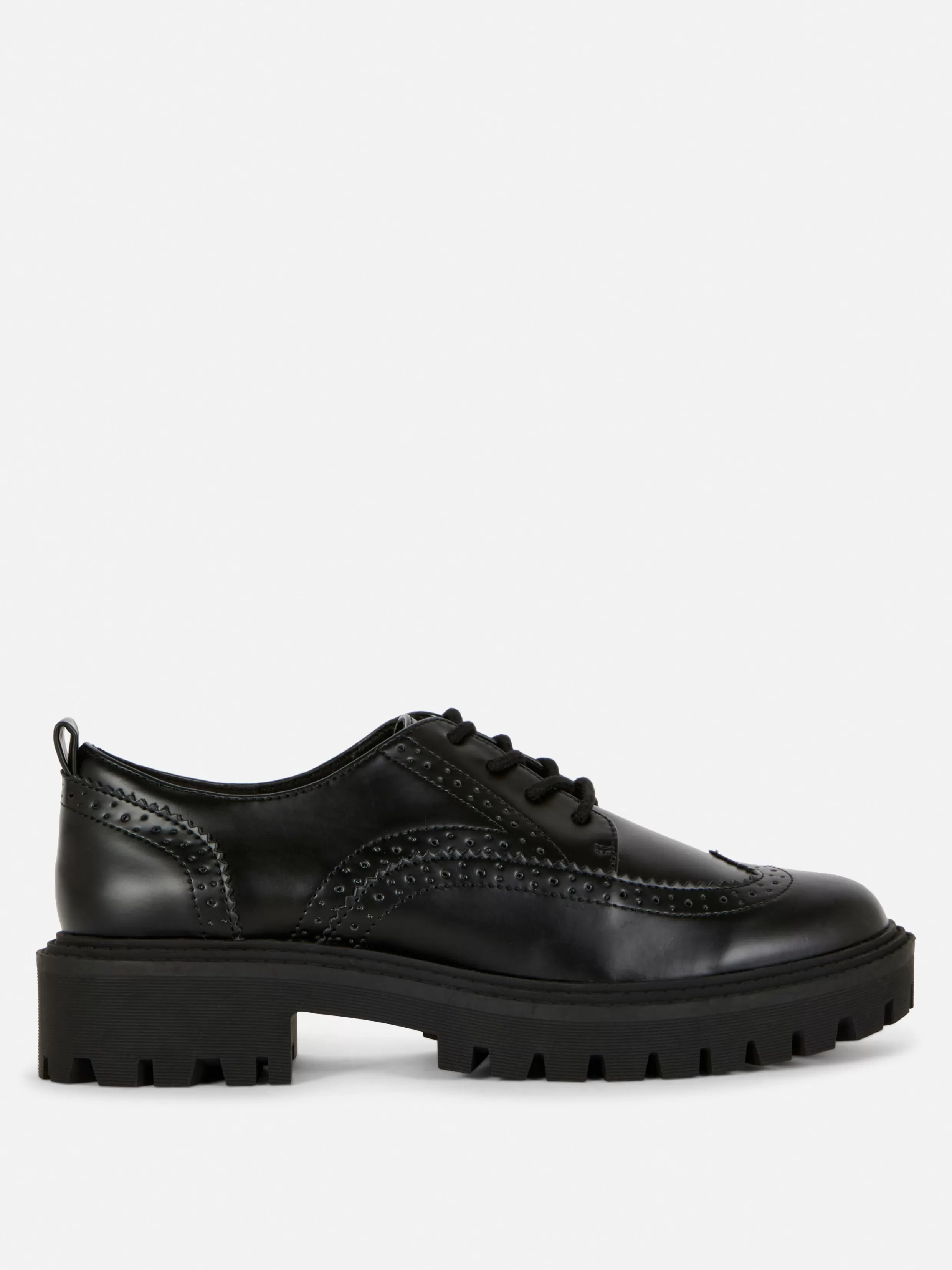 New Chunky Lace-Up Wingtips Women Gothic Clothing | Flats