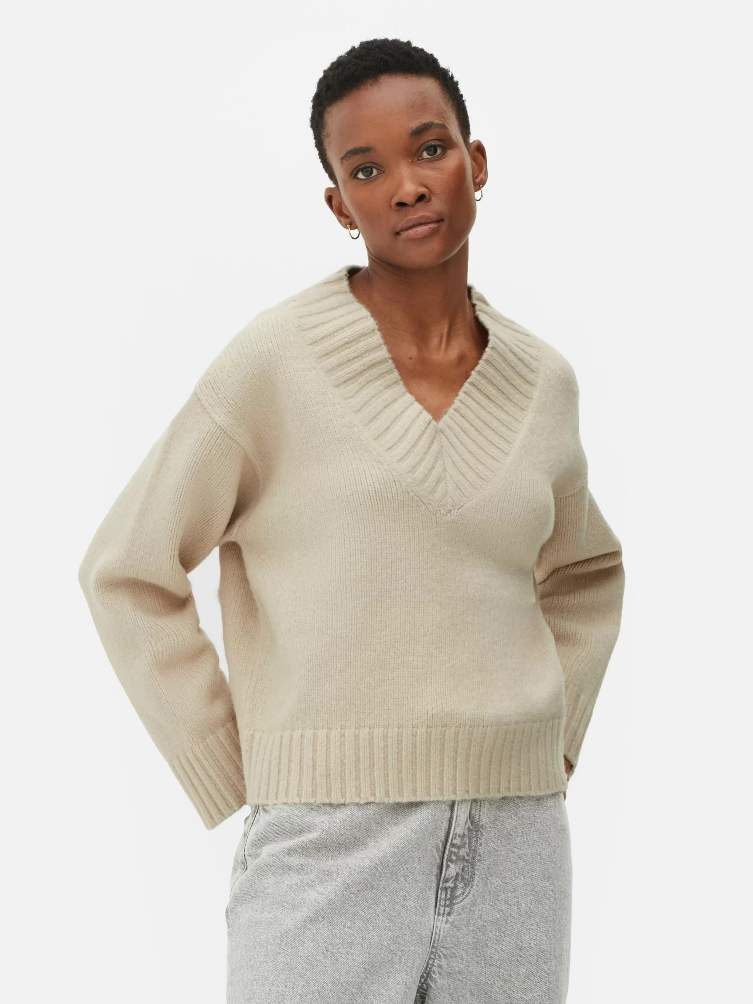 Store Chunky V-Neck Sweater Women Sweaters And Cardigans