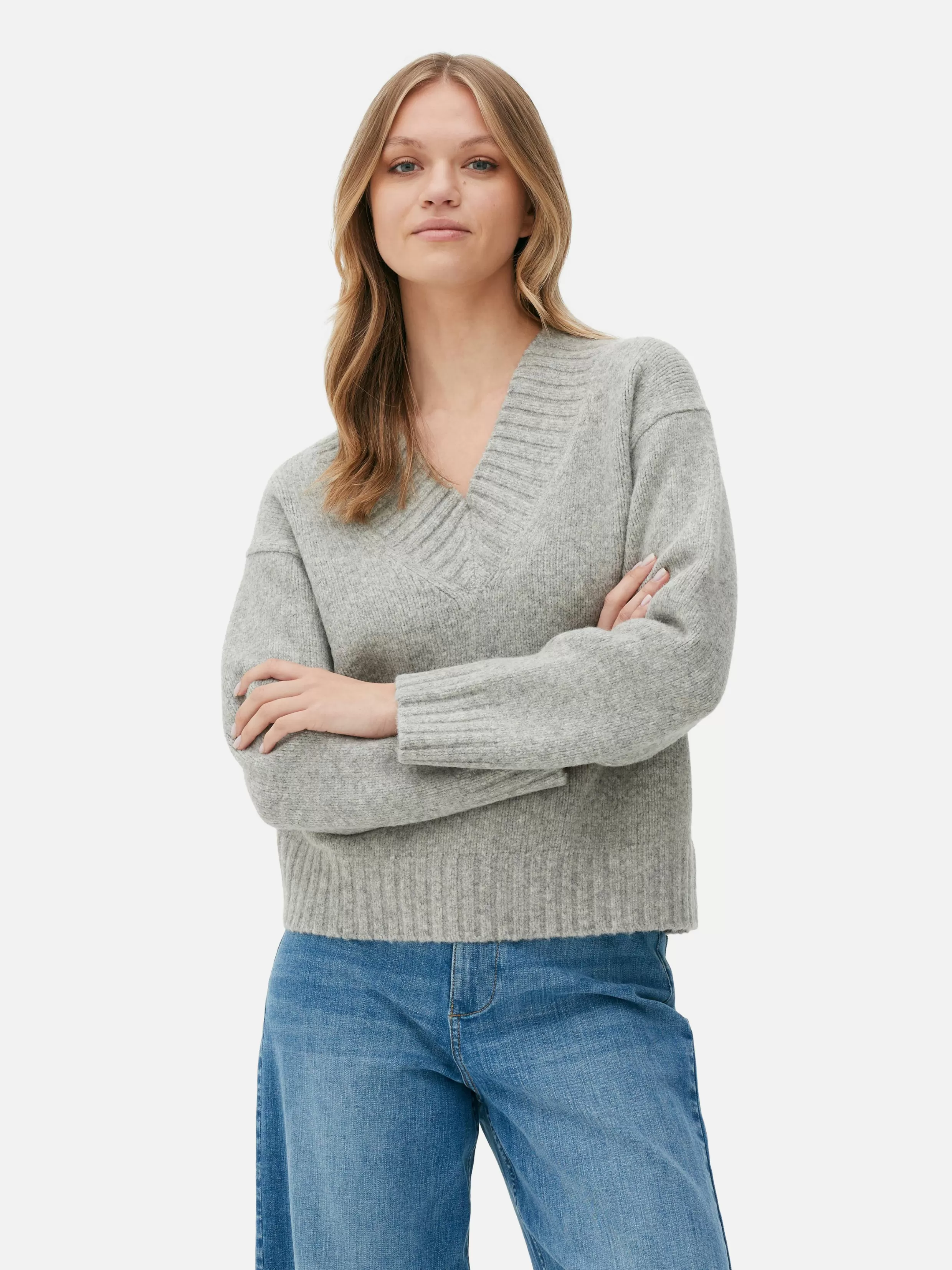 Shop Chunky V-Neck Sweater Women Sweaters And Cardigans