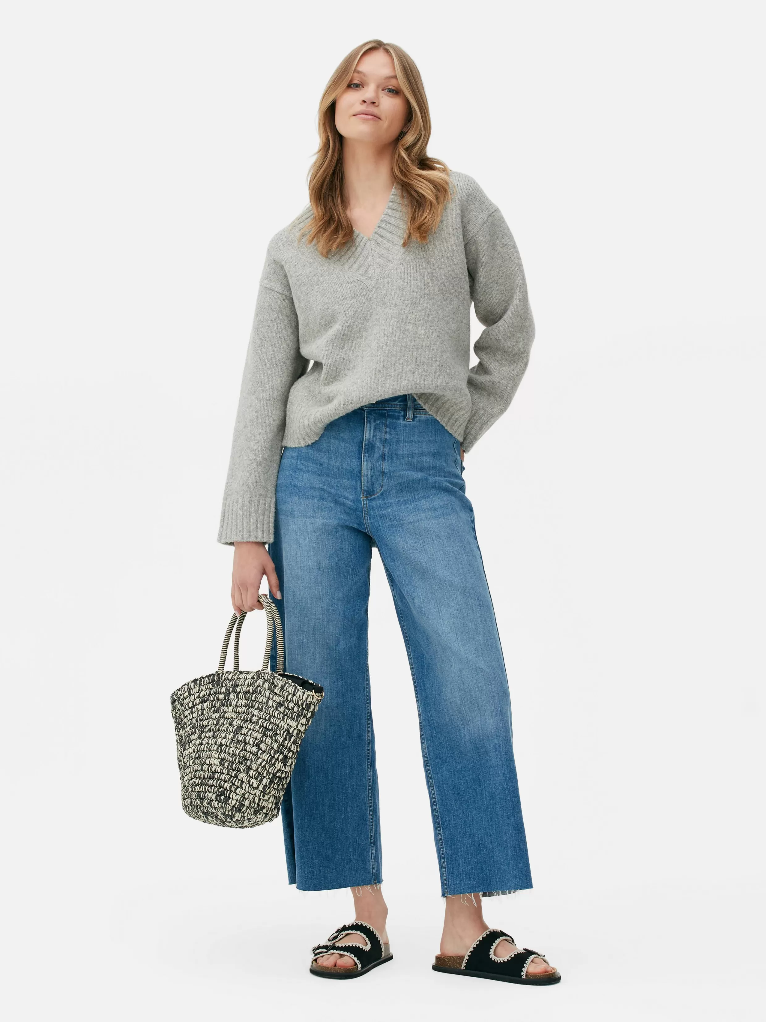 Shop Chunky V-Neck Sweater Women Sweaters And Cardigans