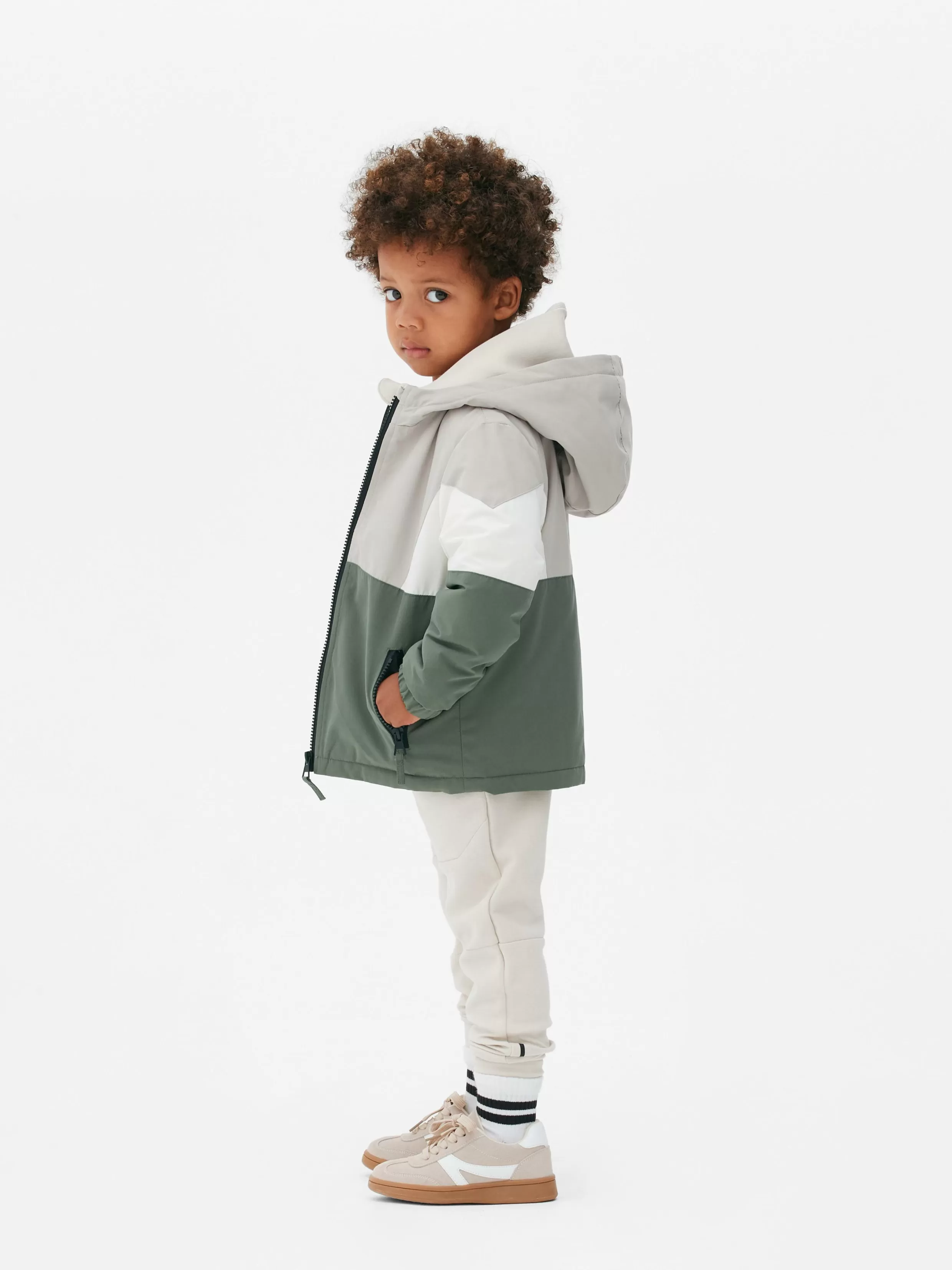 Outlet Color Block Windbreaker Kids/BOY Coats And Jackets