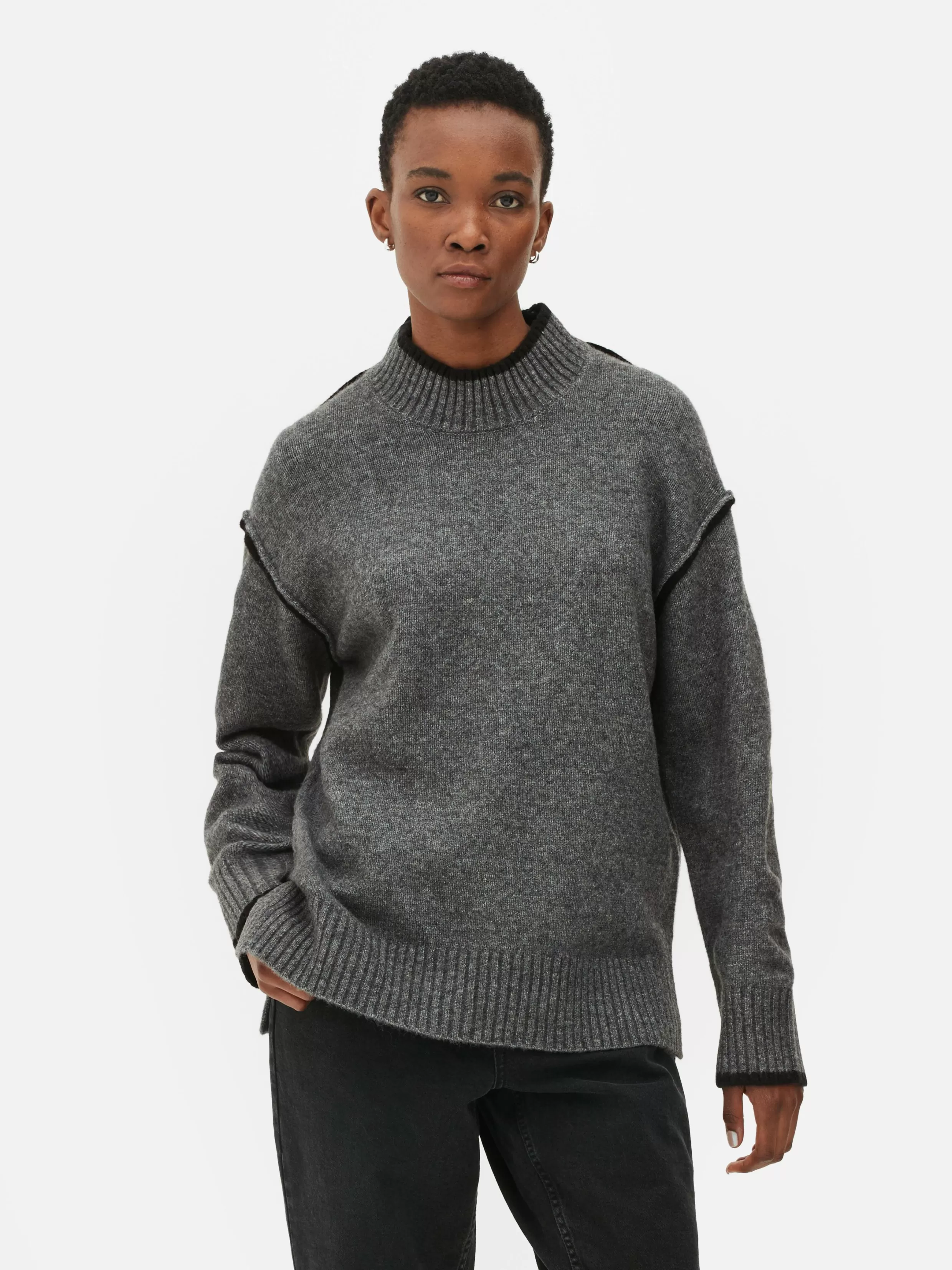 Outlet Contrast Stitch Sweater Women Sweaters And Cardigans