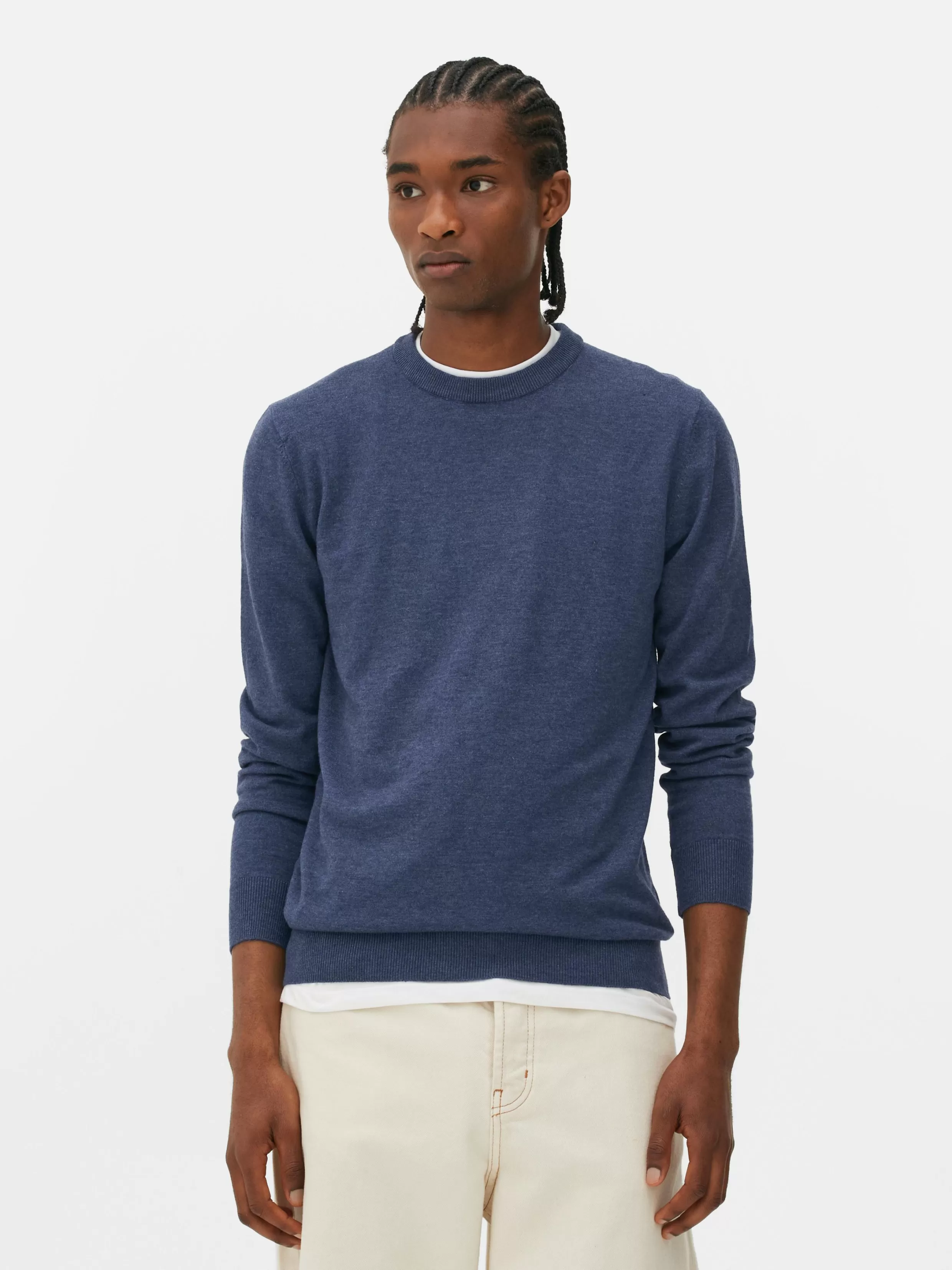 Shop Crew Neck Fine Knit Sweater Sweaters And Cardigans