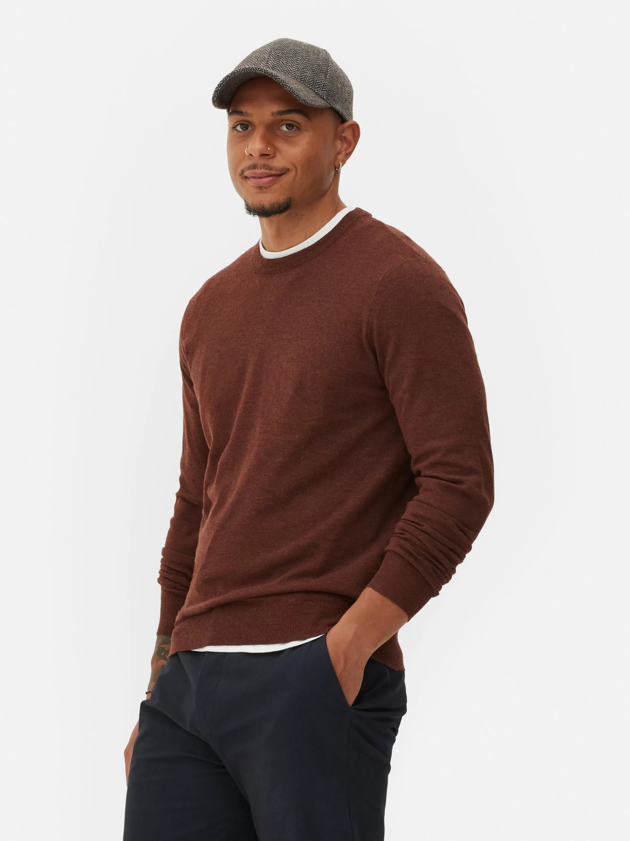 Hot Crew Neck Fine Knit Sweater Sweaters And Cardigans