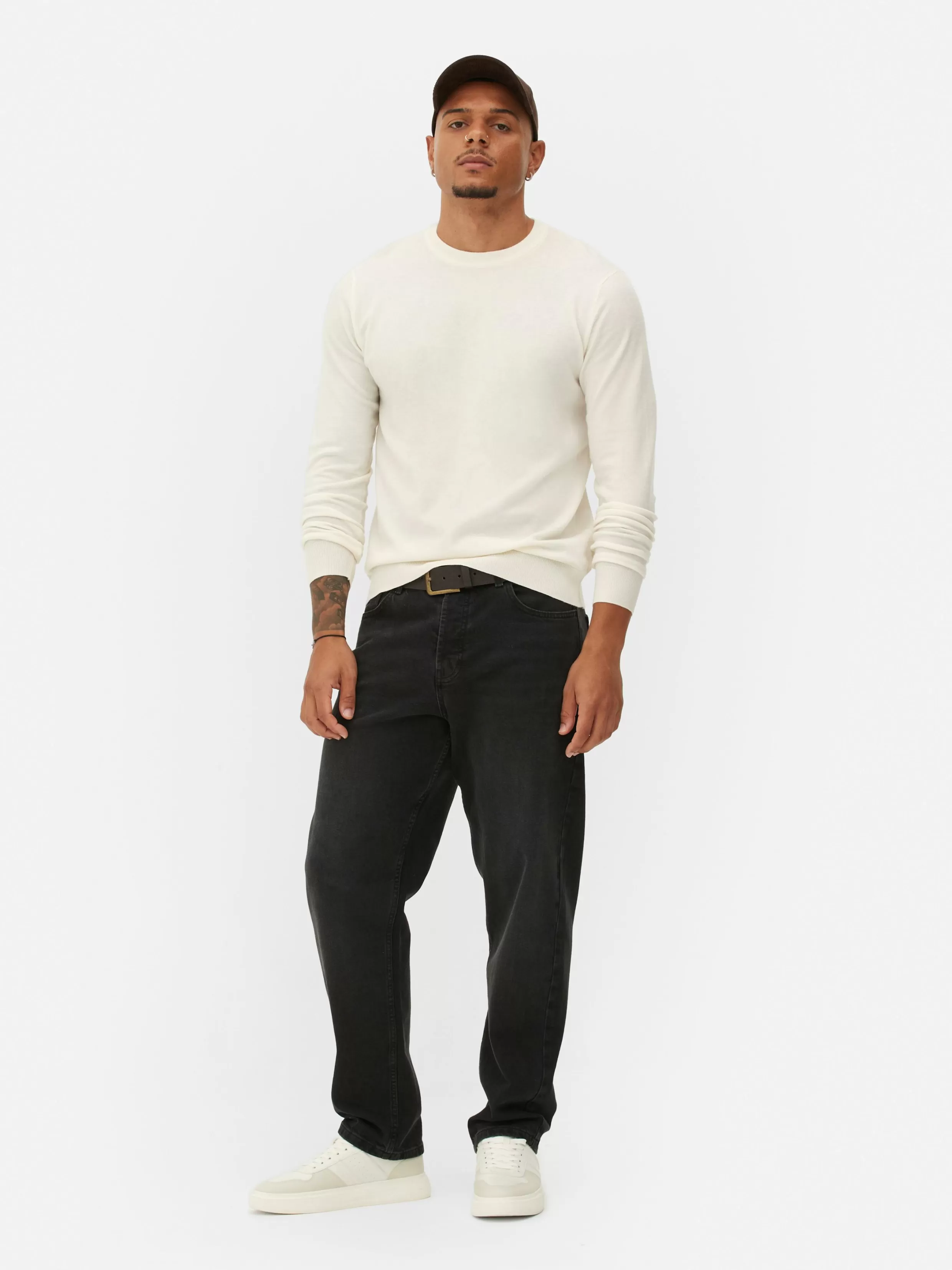 Cheap Crew Neck Fine Knit Sweater Sweaters And Cardigans