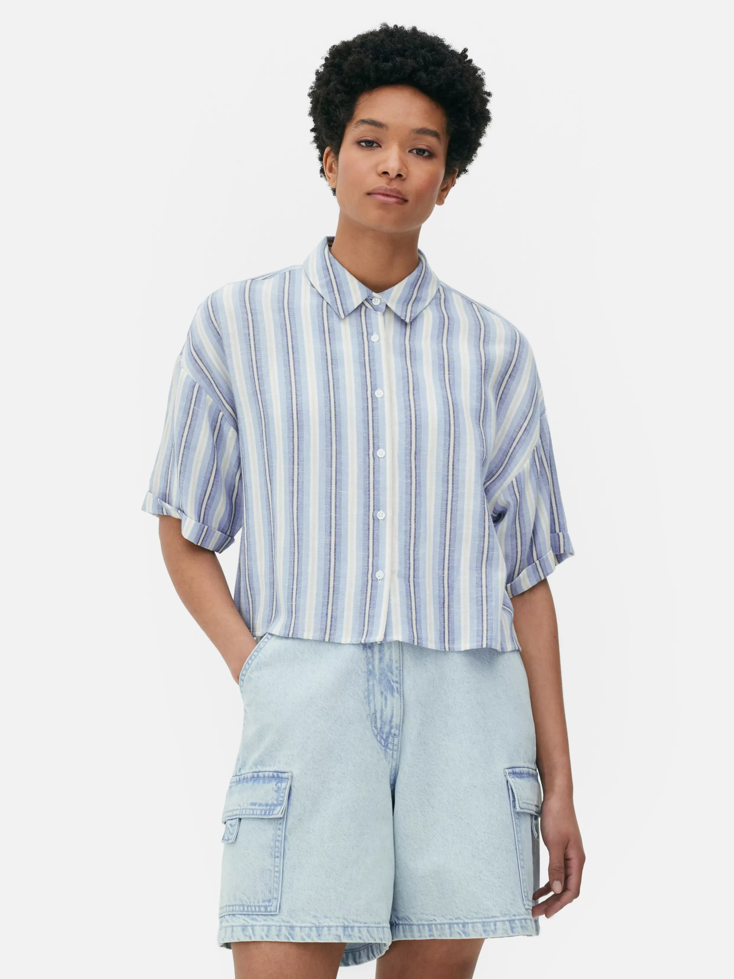 Shop Cropped Boxy Short Sleeve Shirt Women Shirts And Blouses