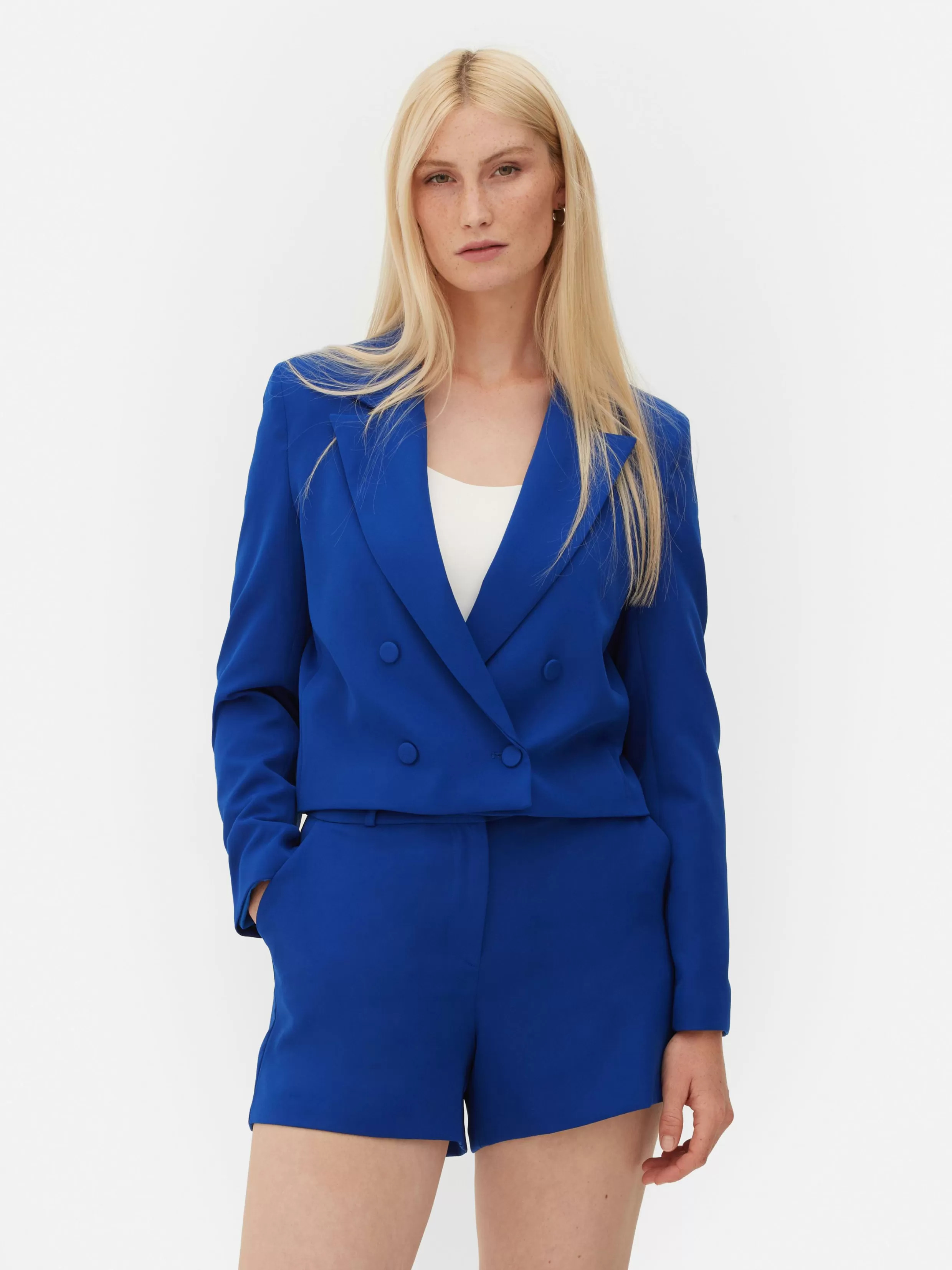 Flash Sale Cropped Double-Breasted Blazer Women Blazers