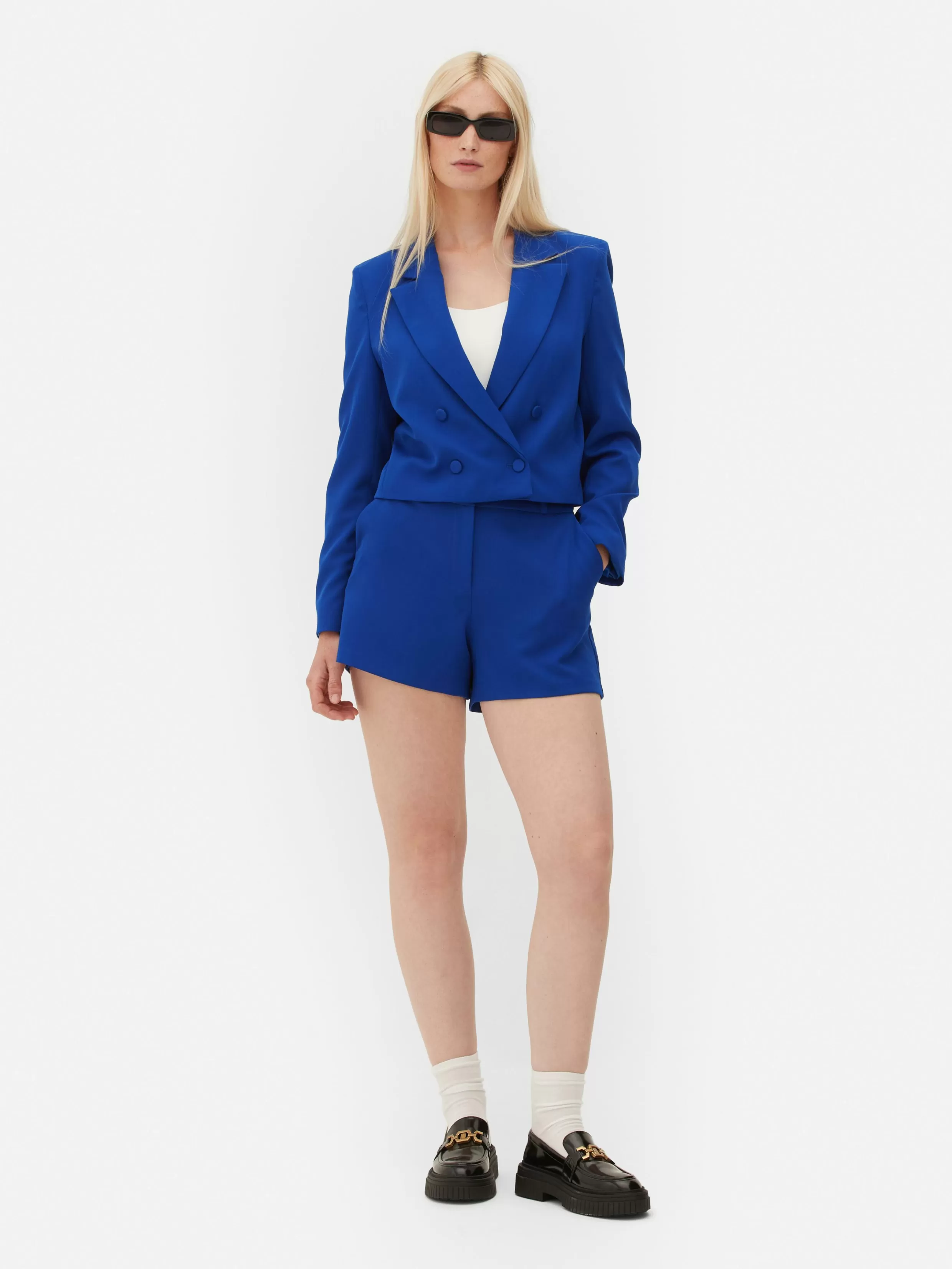 Flash Sale Cropped Double-Breasted Blazer Women Blazers