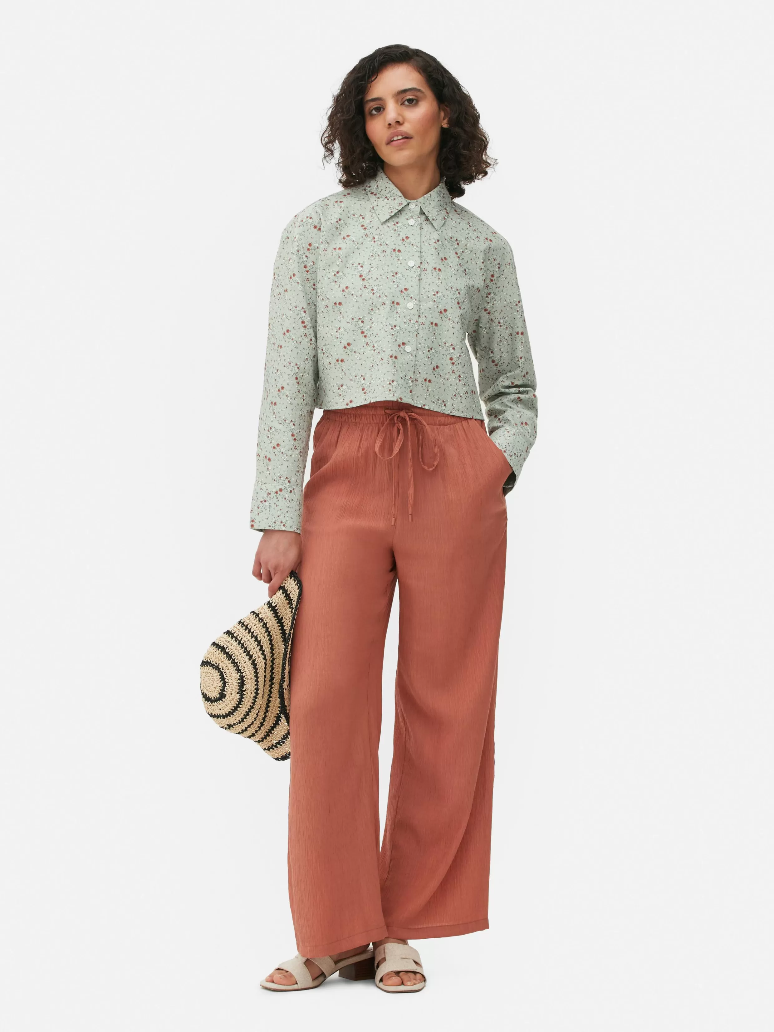 Discount Cropped Oxford Shirt Women Shirts And Blouses