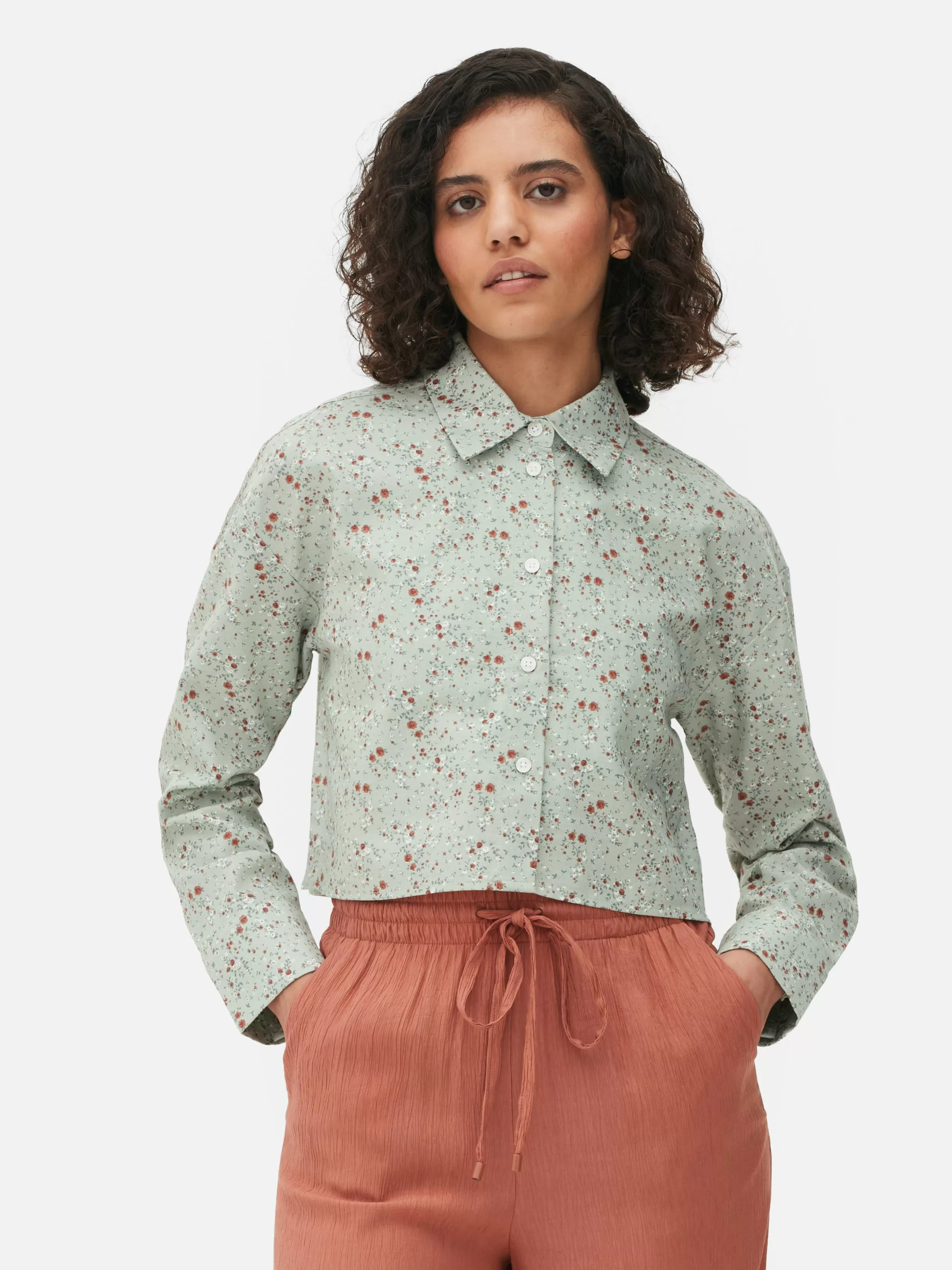 Discount Cropped Oxford Shirt Women Shirts And Blouses