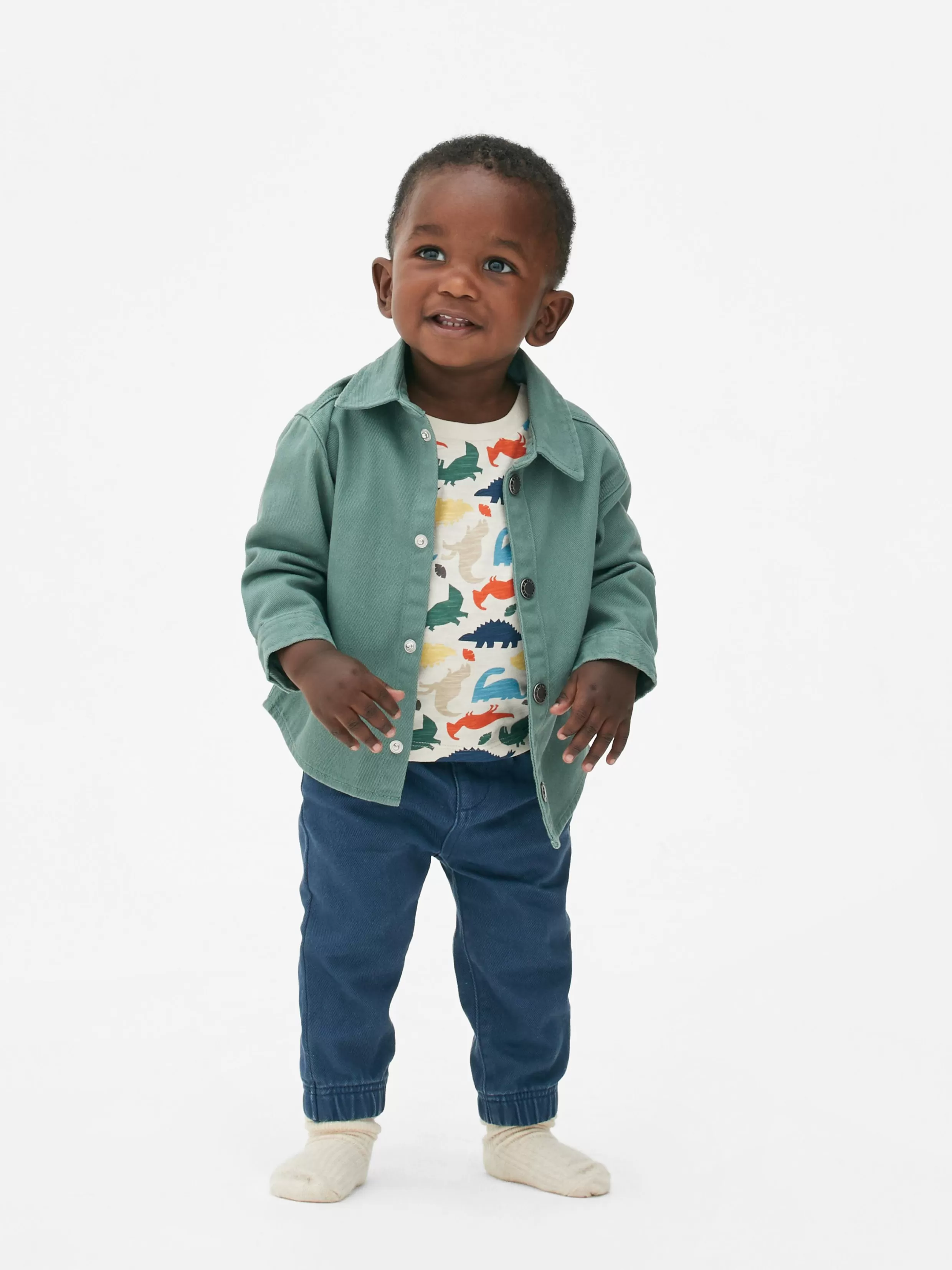 Sale Dinosaur T-Shirt, Chinos And Shacket Set BOY Sets And Outfits